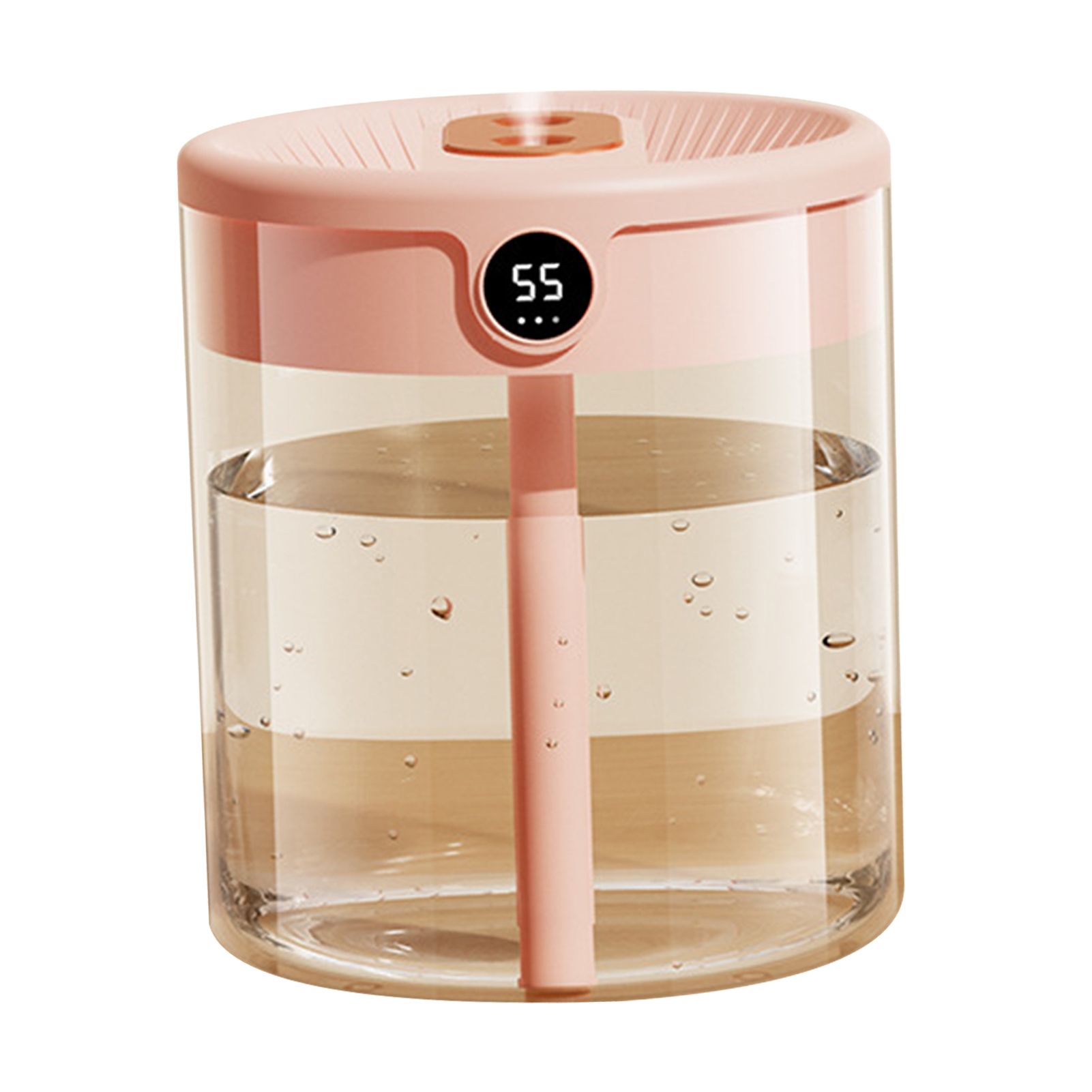 2L Double Nozzle Air Humidifier USB Double Jet Humidifier with LCD Humidity Display Large Capacity Aroma Oil Diffuser for Home Bedroom Pink - Image 2