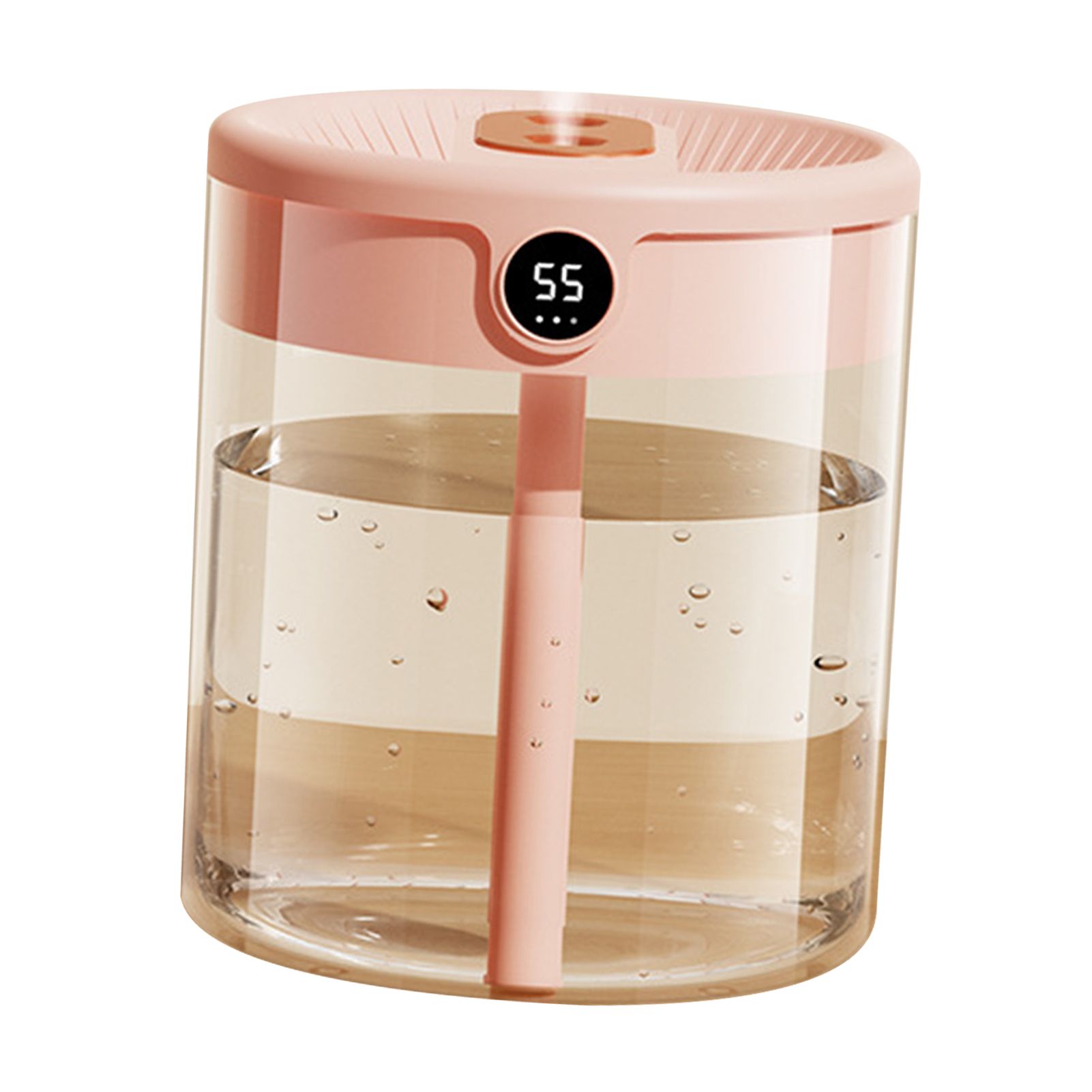 2L Double Nozzle Air Humidifier USB Double Jet Humidifier with LCD Humidity Display Large Capacity Aroma Oil Diffuser for Home Bedroom Pink - Image 3