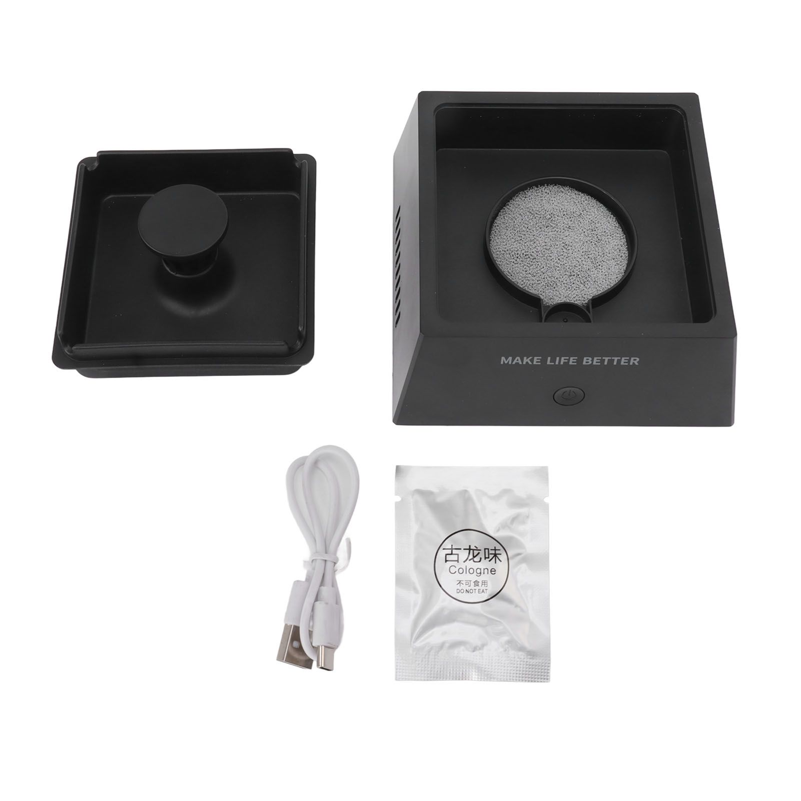 Smokeless Ashtray ABS Multifunctional Electronic USB Rechargeable Ash Tray for Home and Office Black - Image 1