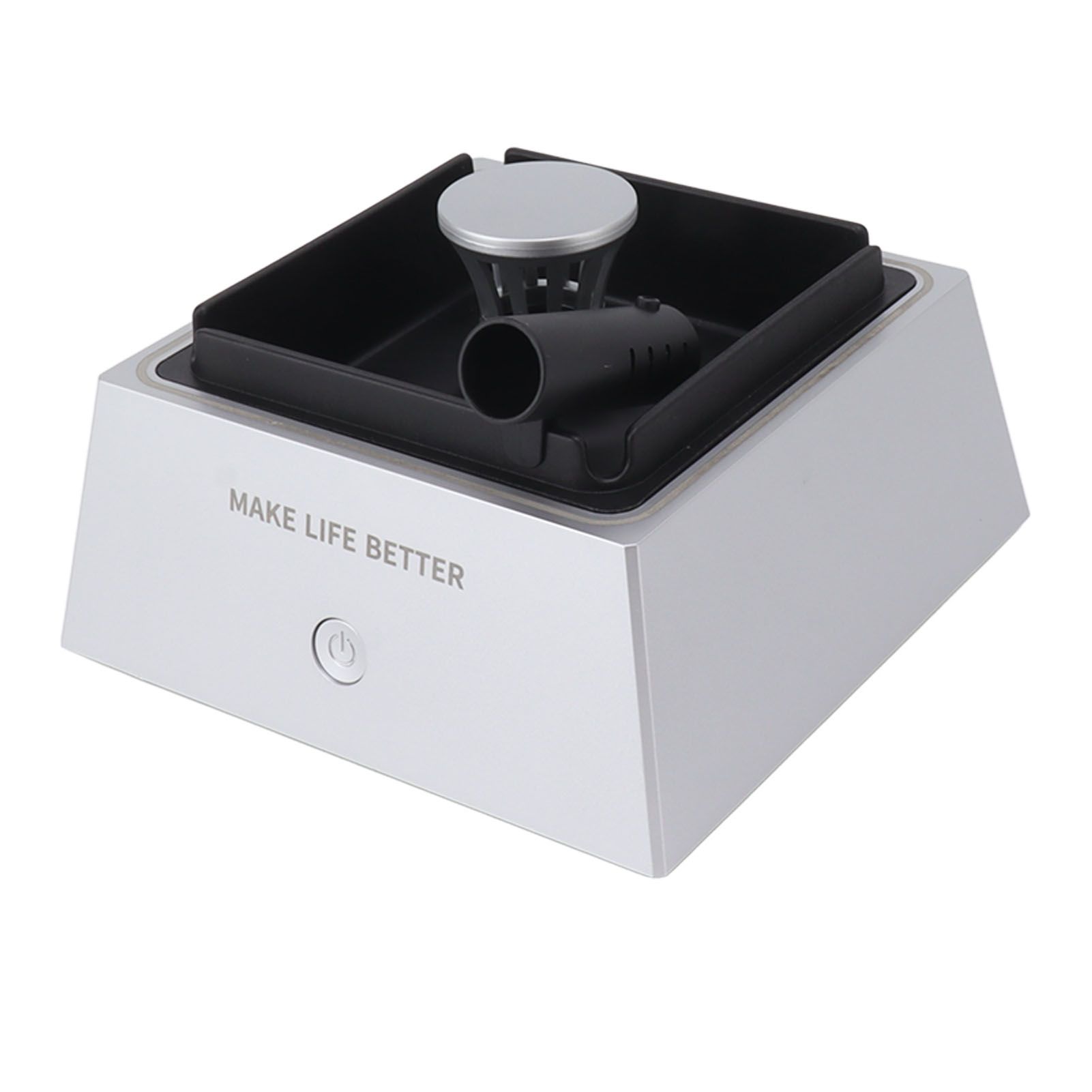 Air Purifier for Bedroom Home Air Purifiers for Desktop Office with Cigarette Holder Small Air Cleaner 2 Speed Remove Smoke Silver - Image 4