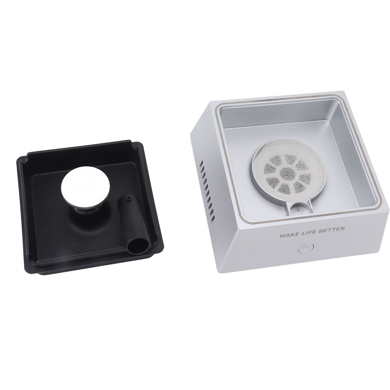 Air Purifier for Bedroom Home Air Purifiers for Desktop Office with Cigarette Holder Small Air Cleaner 2 Speed Remove Smoke Silver - Image 5