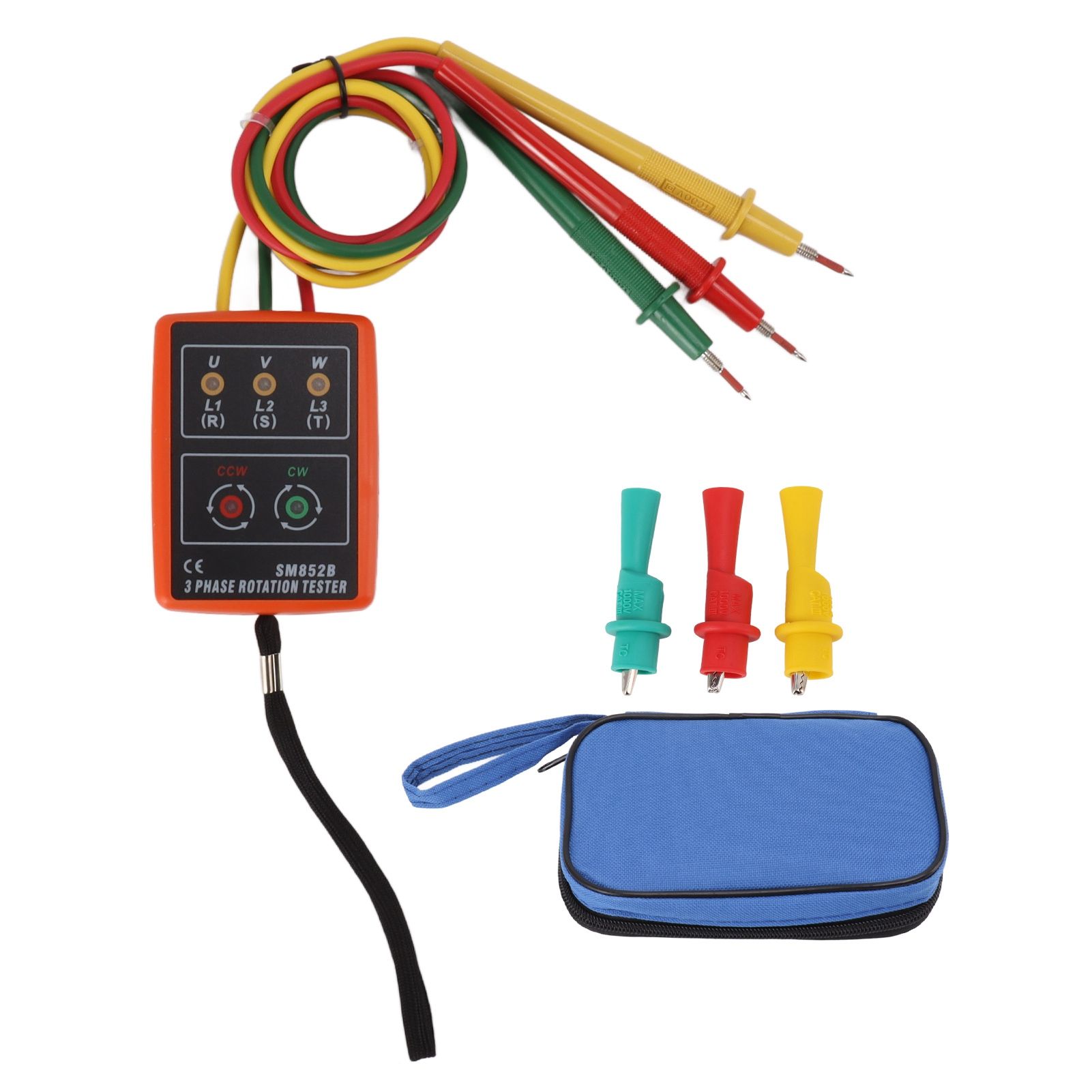 60V‑600V Three Phase Sequence Meter High Efficiency AC Phase Rotation Tester with LED Indicator Detector - Image 1