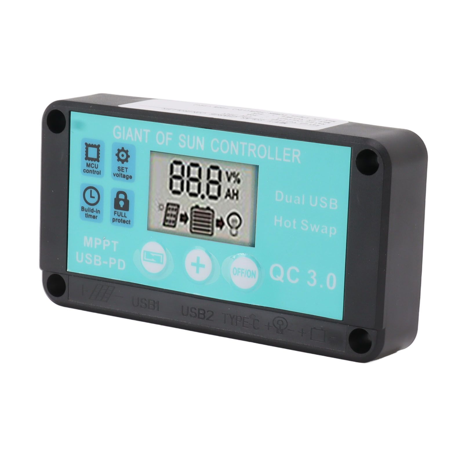 Solar Charge Controller Dual USB Output Fast Charging Solar Panel Regulator 12V/24V for Household Industry 80A - Image 7