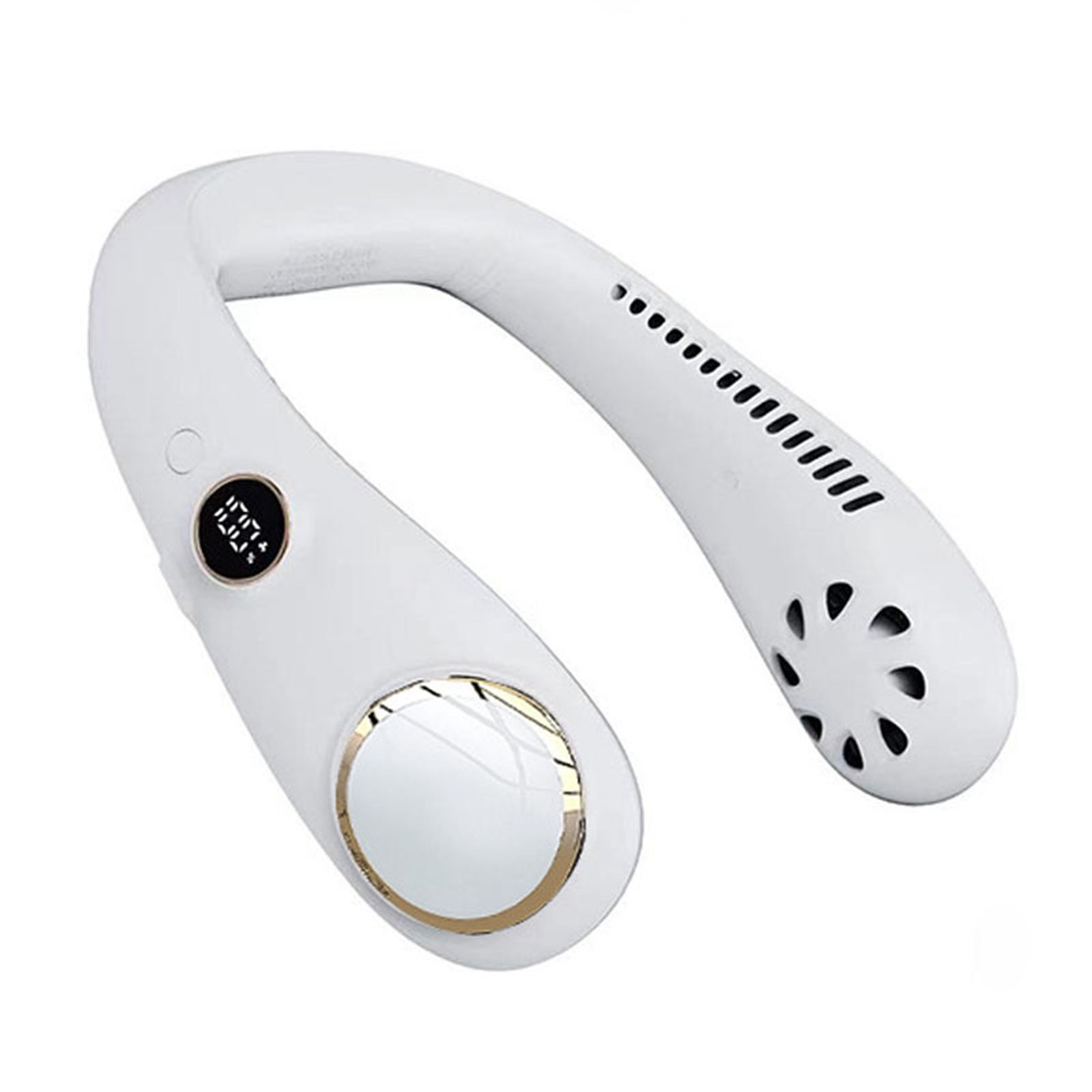 Bladeless Neck Fan USB Charging 2000 MAh Battery Portable Hand Free Neck Fan for Outdoor Camping Office White - Image 1