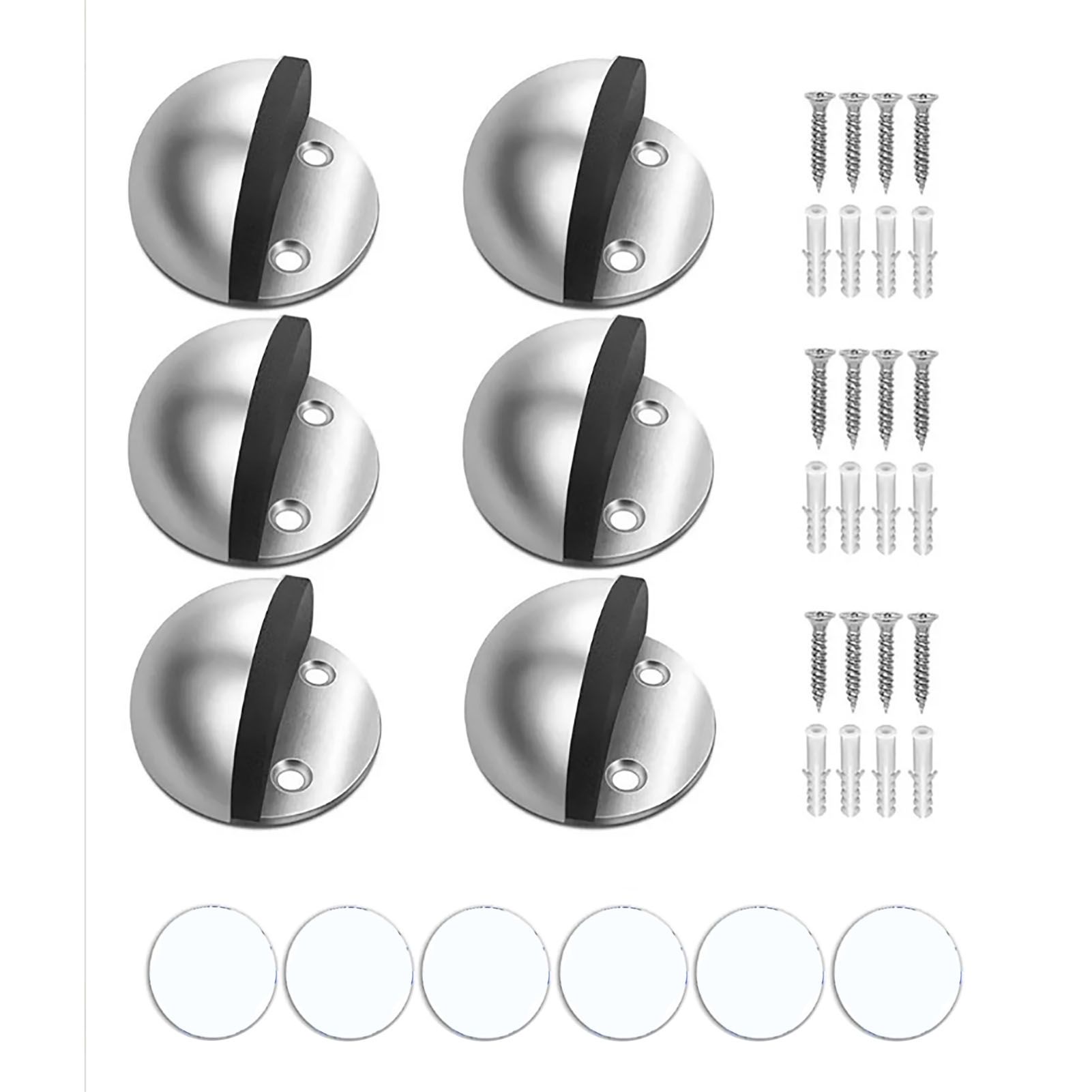 Dome Door Stop 304 Stainless Steel Sound Dampening Floor Door Bumper Punching Free Collision Proof - Image 1
