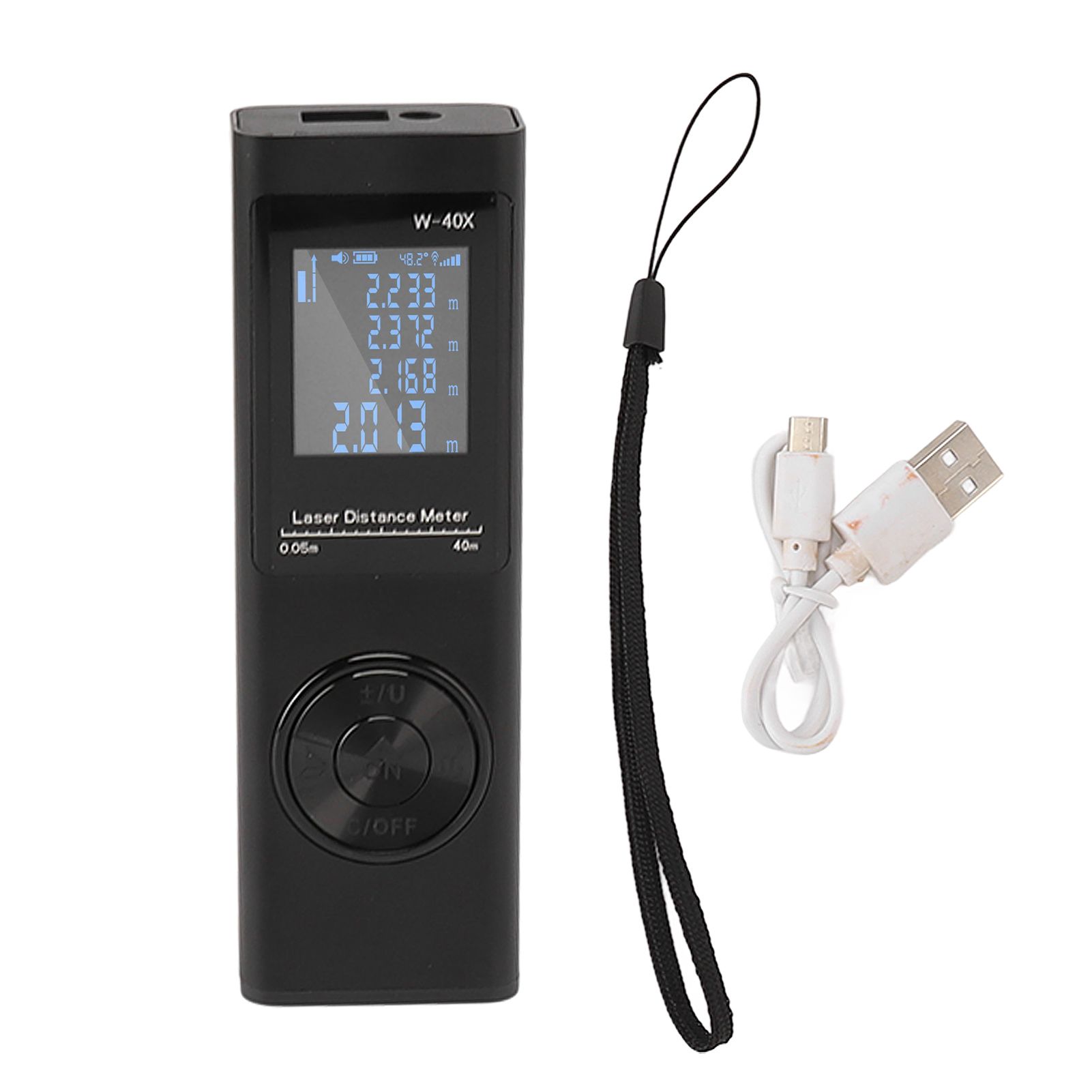 Laser Distance Meter High Accuracy Rechargeable 131ft Handheld Rangefinder with Electronic Level for Area Volume - Image 1
