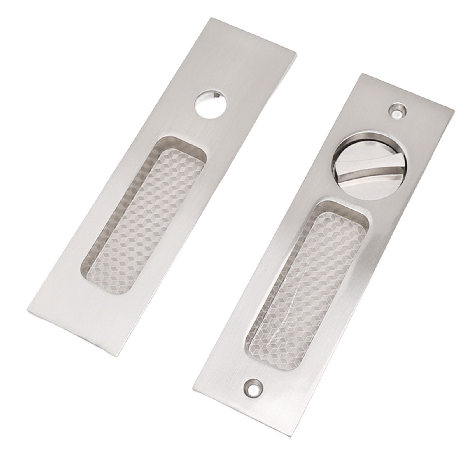 Sliding Door Mortise Lock with 2 Keys Zinc Alloy Invisible Recessed Handle Latch Pocket for Wood Furniture Hardware Brushed Nickel - Image 4