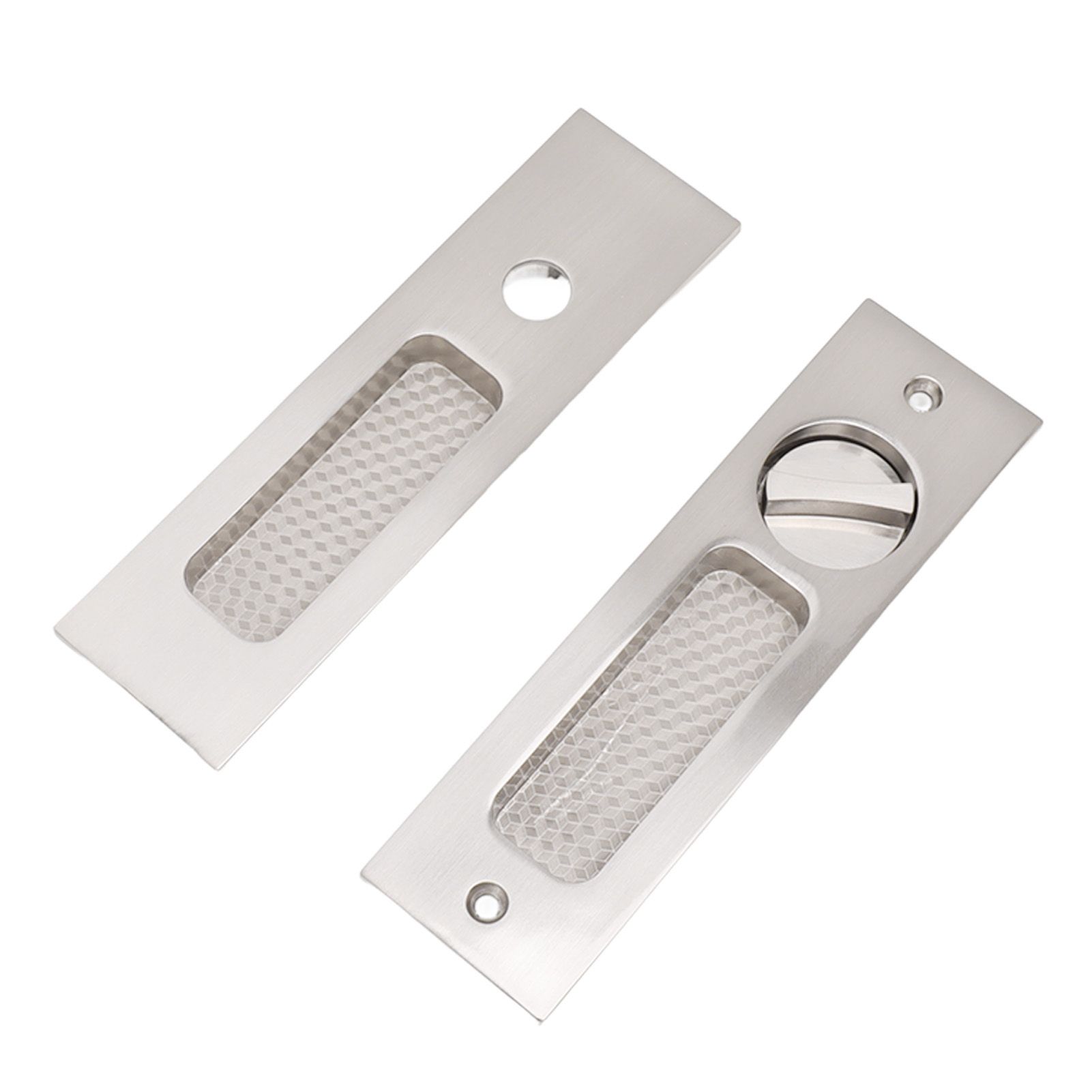 Sliding Door Mortise Lock with 2 Keys Zinc Alloy Invisible Recessed Handle Latch Pocket for Wood Furniture Hardware Brushed Nickel - Image 5