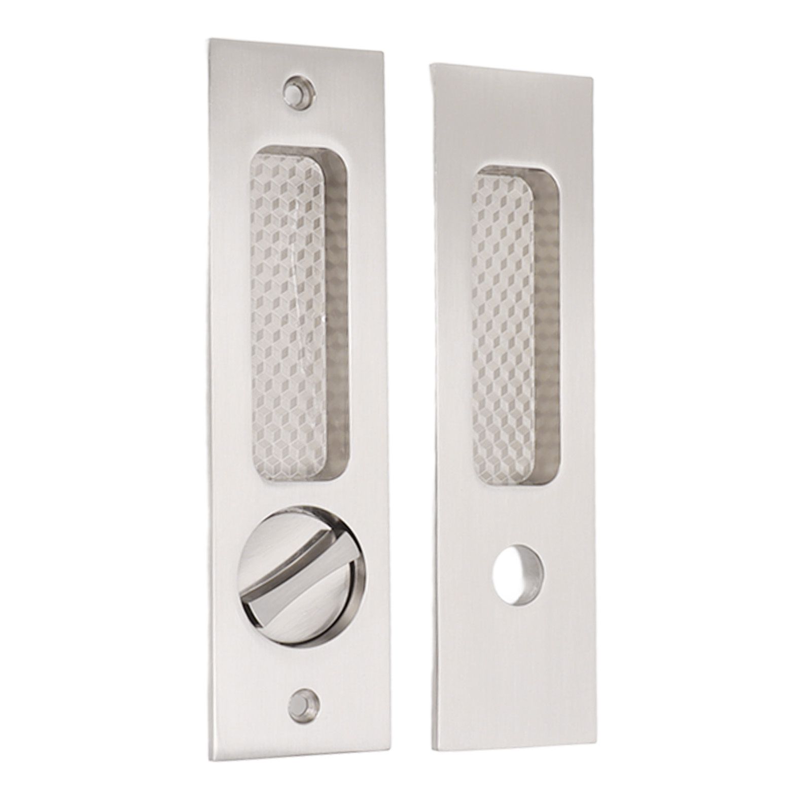 Sliding Door Mortise Lock with 2 Keys Zinc Alloy Invisible Recessed Handle Latch Pocket for Wood Furniture Hardware Brushed Nickel - Image 6