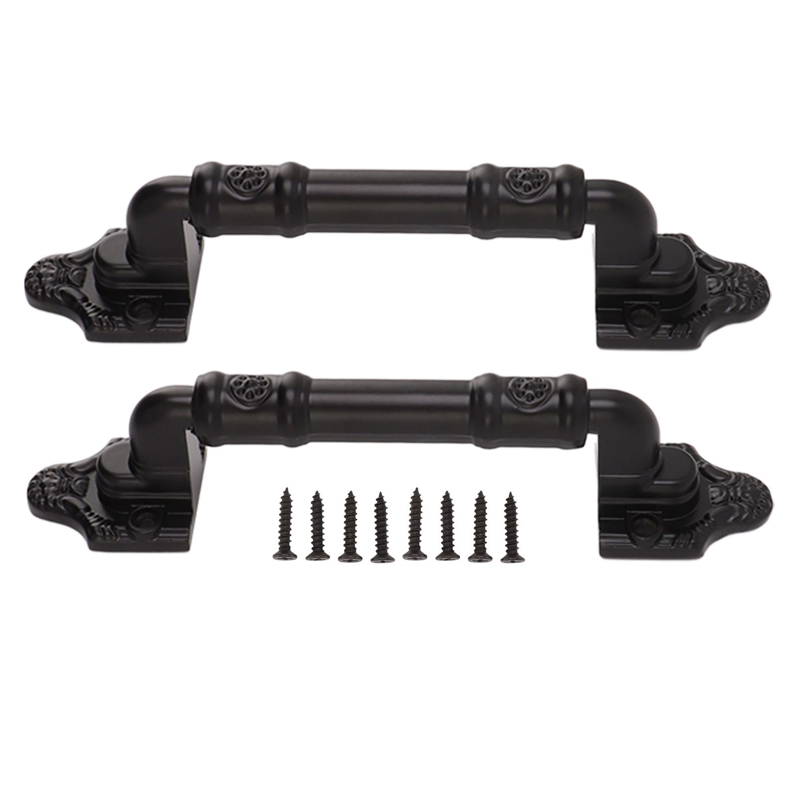 2PCS Door Handle Heavy Duty Smooth Surface Black Flexible Door Levers for Warehouse Door Sliding Door - Image 1