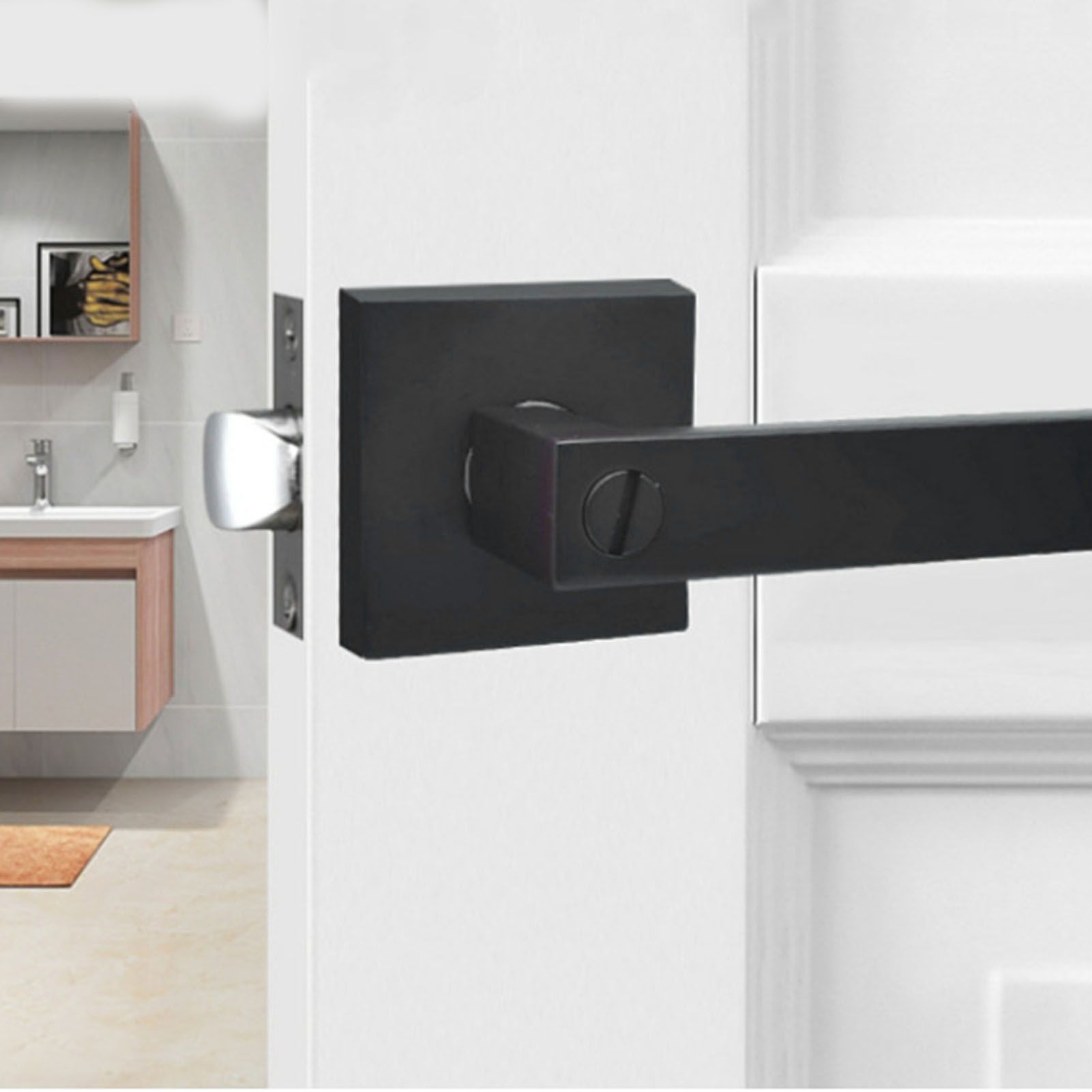 Door Handle Aluminum Alloy Rust Prevention Entry Lever Door Handle for Bathroom Bedroom - Image 5