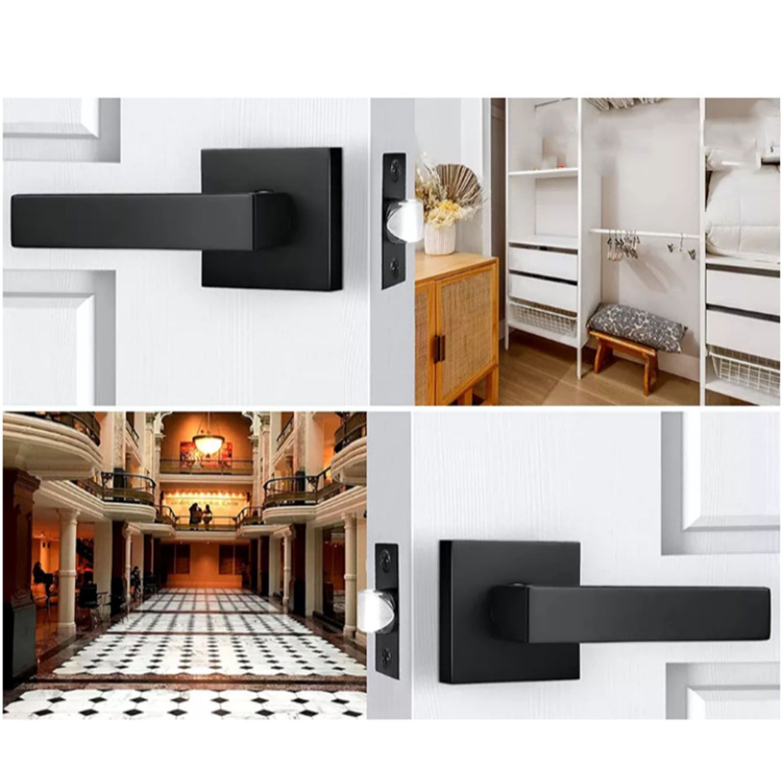 Door Handle Aluminum Alloy Rust Prevention Entry Lever Door Handle for Bathroom Bedroom - Image 7