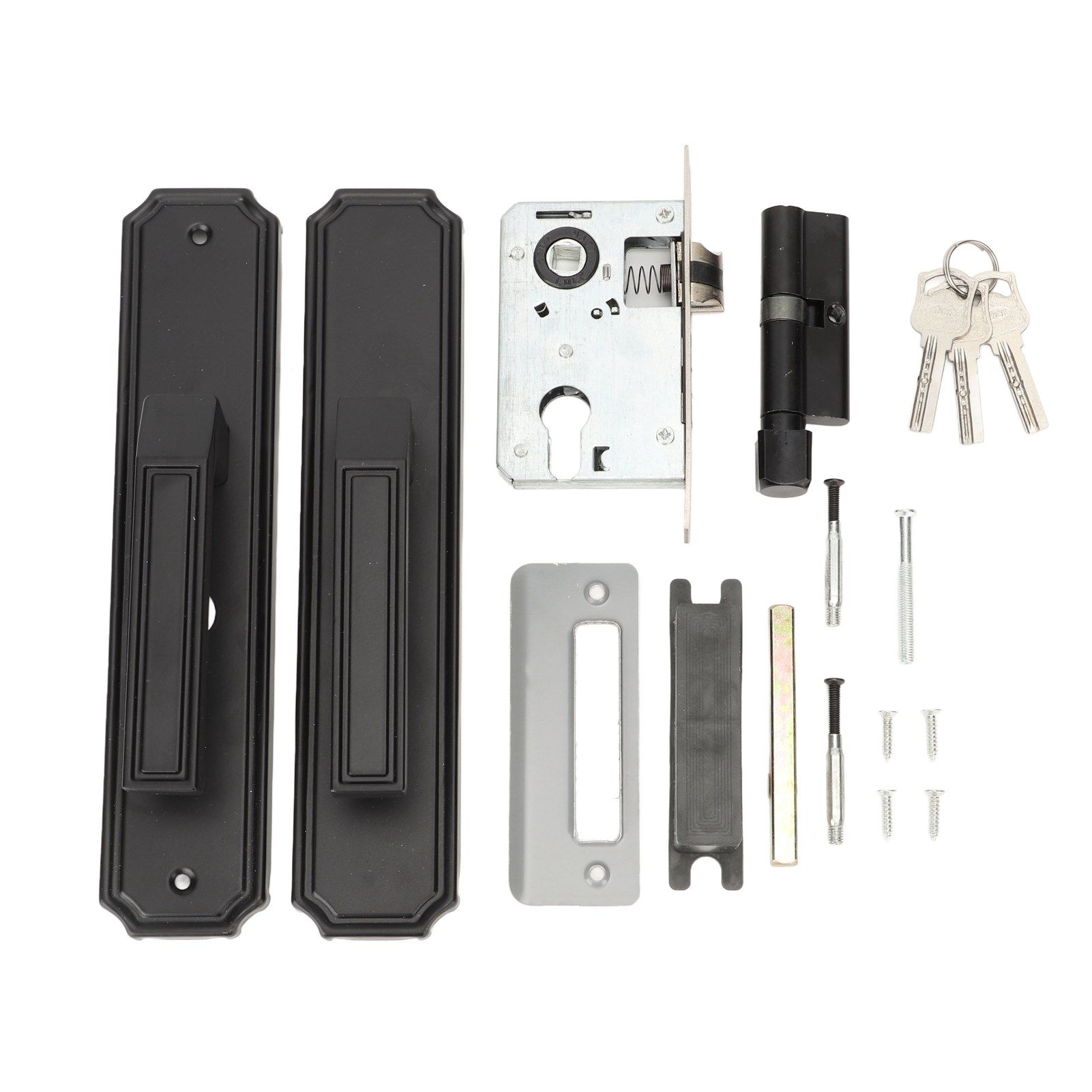 Door Handle Strong Aluminium Alloy Antioxidant Easy Mounting Straight Door Lever with 3 Keys for Repair Replacement - Image 1