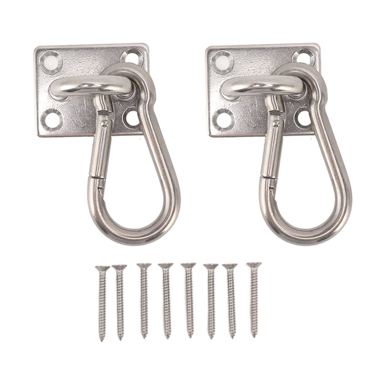 200kg Outdoor Swing Hook Set with Square Door Buckle Spring Hook 304 Stainless Steel Hammock Hook Set for Porch Yoga - Image 1