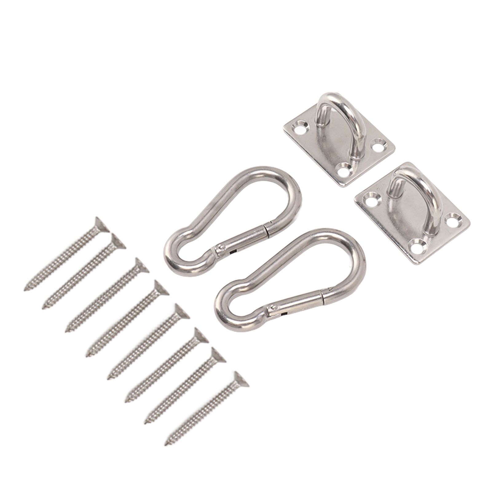 200kg Outdoor Swing Hook Set with Square Door Buckle Spring Hook 304 Stainless Steel Hammock Hook Set for Porch Yoga - Image 7