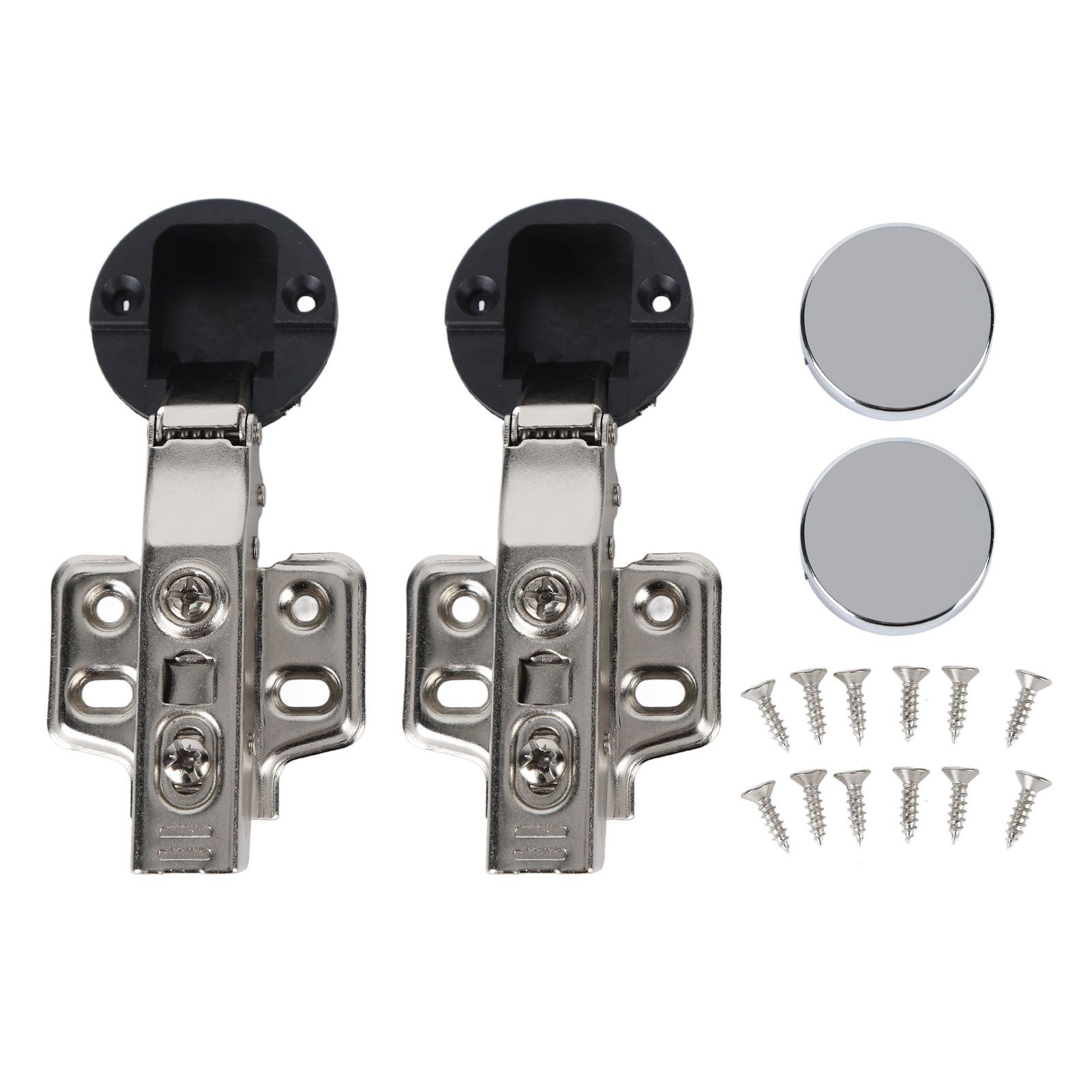 2Set Stainless Steel 201 Cabinet Glass Door Hinge 35 Cup Glass Door Damping Buffer Hinge Straight ArmFull Overlay 18mm - Image 1