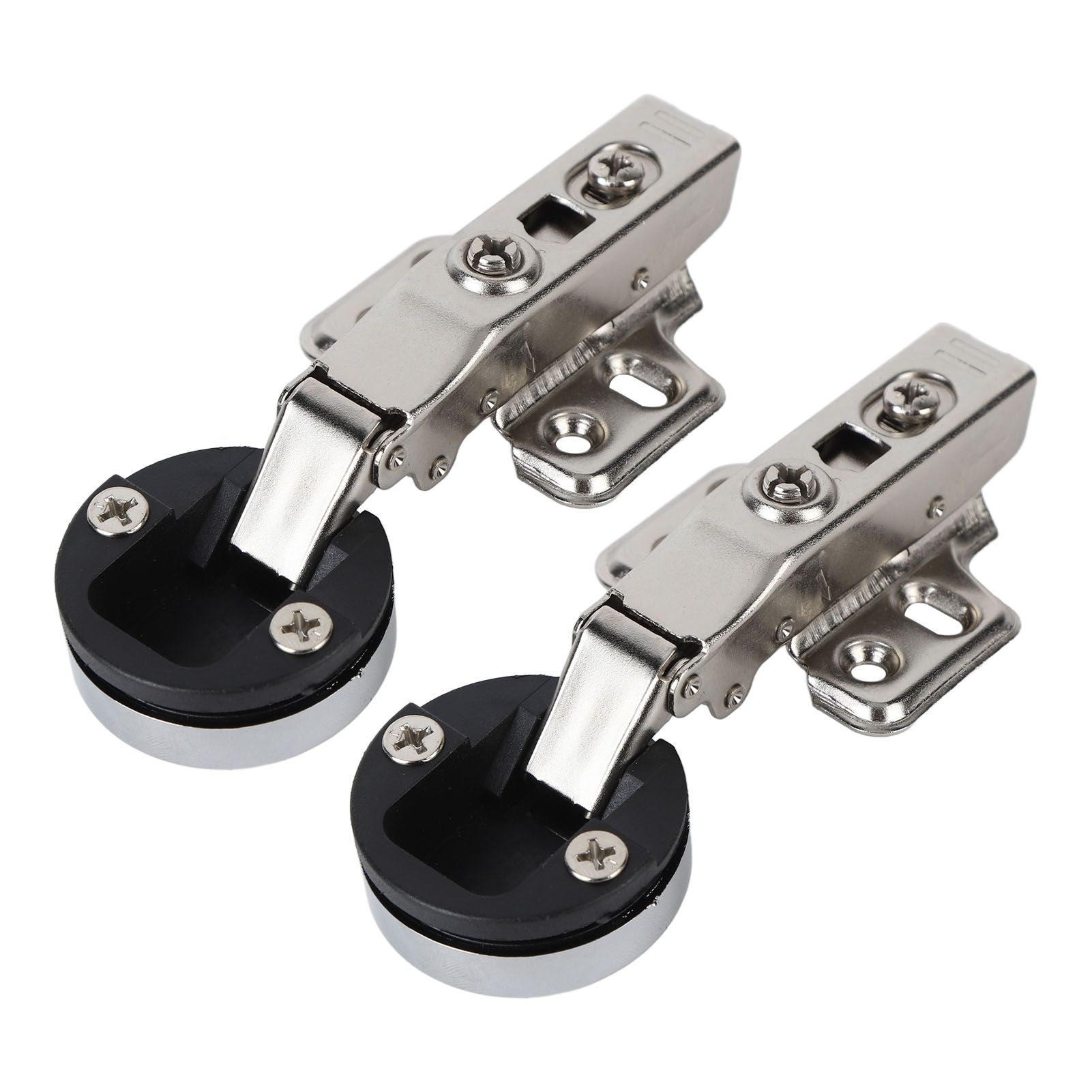 2Set Stainless Steel 201 Cabinet Glass Door Hinge 35 Cup Glass Door Damping Buffer Hinge Straight ArmFull Overlay 18mm - Image 2