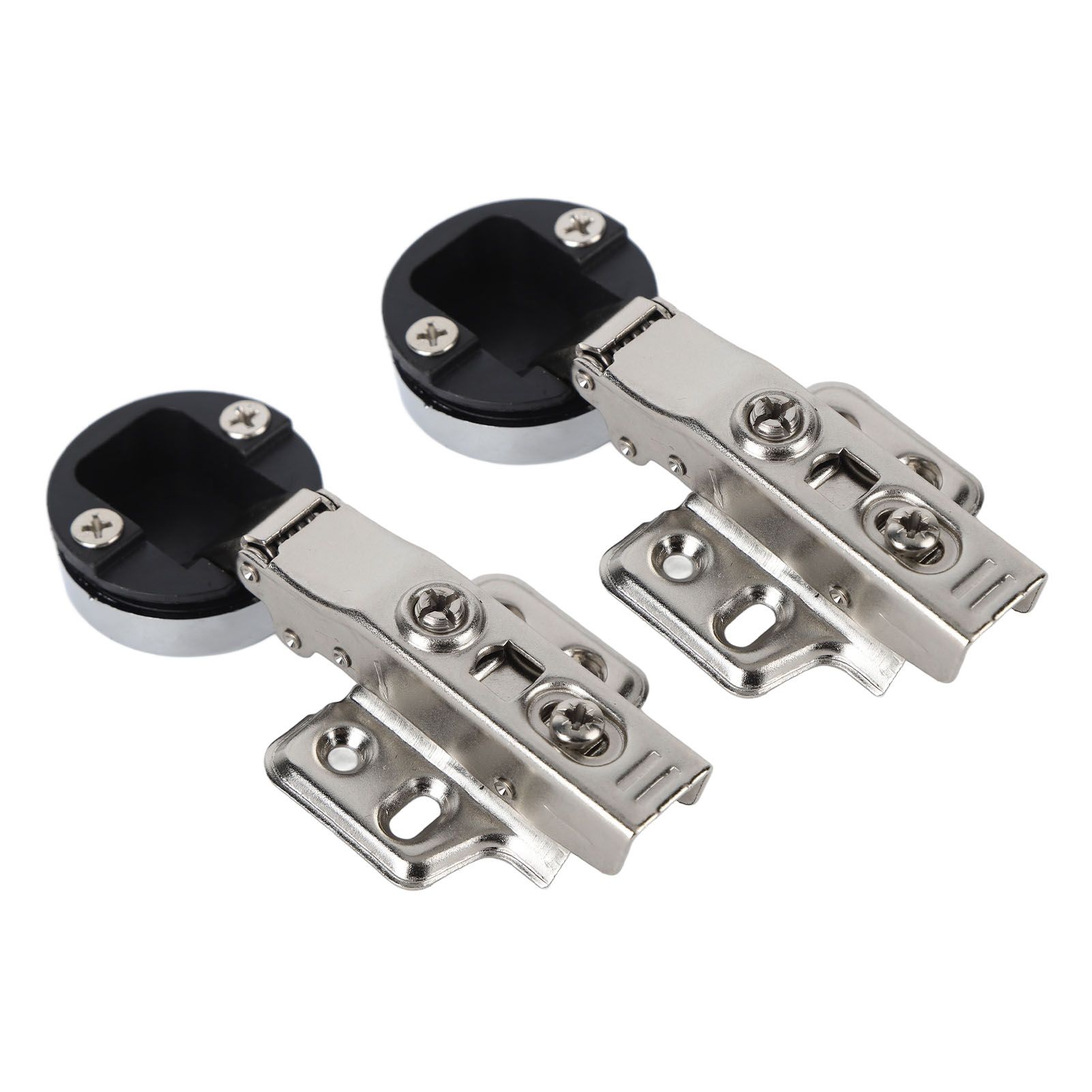 2Set Stainless Steel 201 Cabinet Glass Door Hinge 35 Cup Glass Door Damping Buffer Hinge Straight ArmFull Overlay 18mm - Image 3