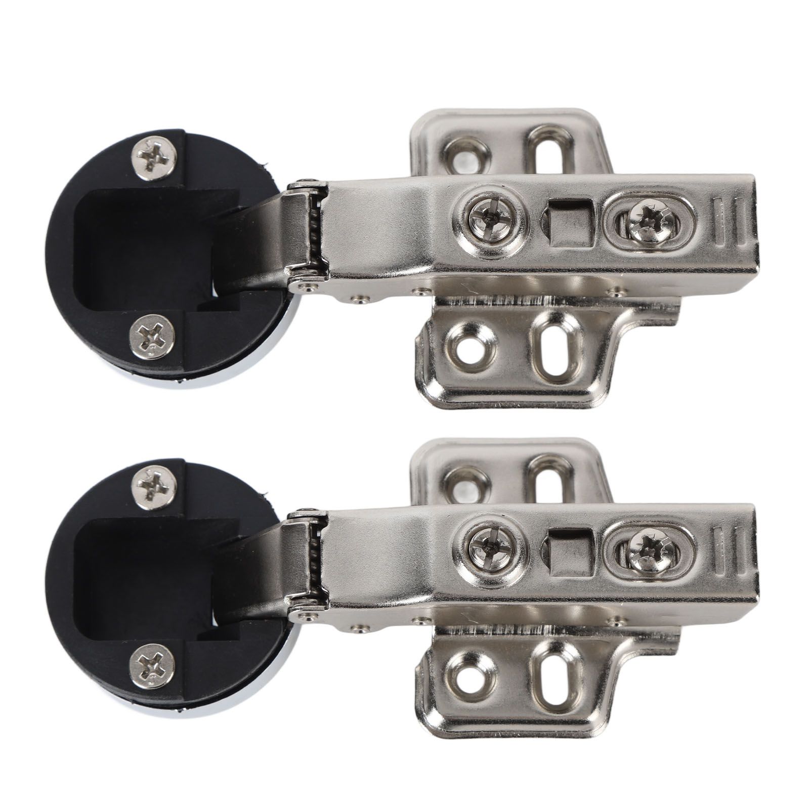 2Set Stainless Steel 201 Cabinet Glass Door Hinge 35 Cup Glass Door Damping Buffer Hinge Straight ArmFull Overlay 18mm - Image 4