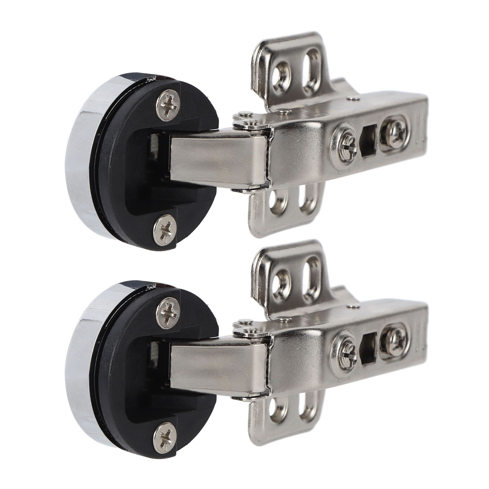 2Set Stainless Steel 201 Cabinet Glass Door Hinge 35 Cup Glass Door Damping Buffer Hinge Straight ArmFull Overlay 18mm - Image 5