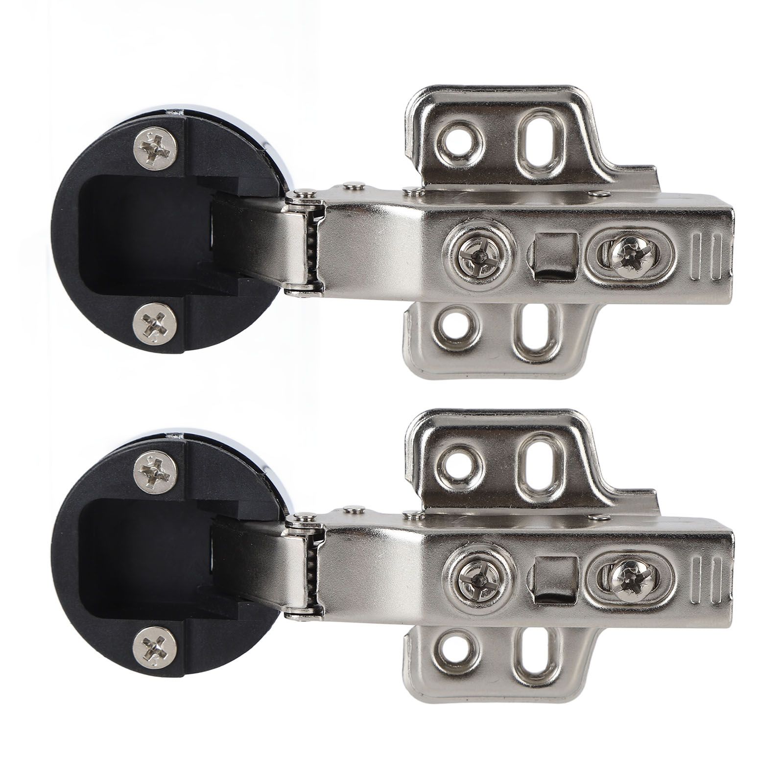 2Set Stainless Steel 201 Cabinet Glass Door Hinge 35 Cup Glass Door Damping Buffer Hinge Straight ArmFull Overlay 18mm - Image 6