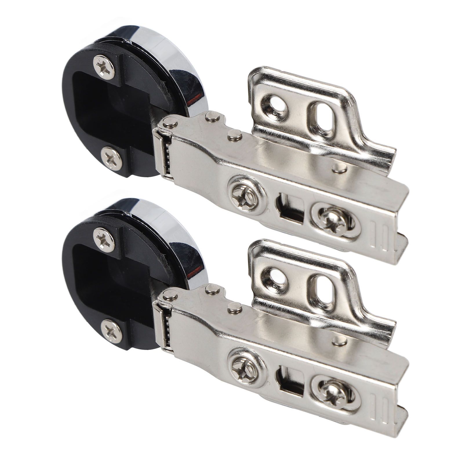 2Set Stainless Steel 201 Cabinet Glass Door Hinge 35 Cup Glass Door Damping Buffer Hinge Straight ArmFull Overlay 18mm - Image 8