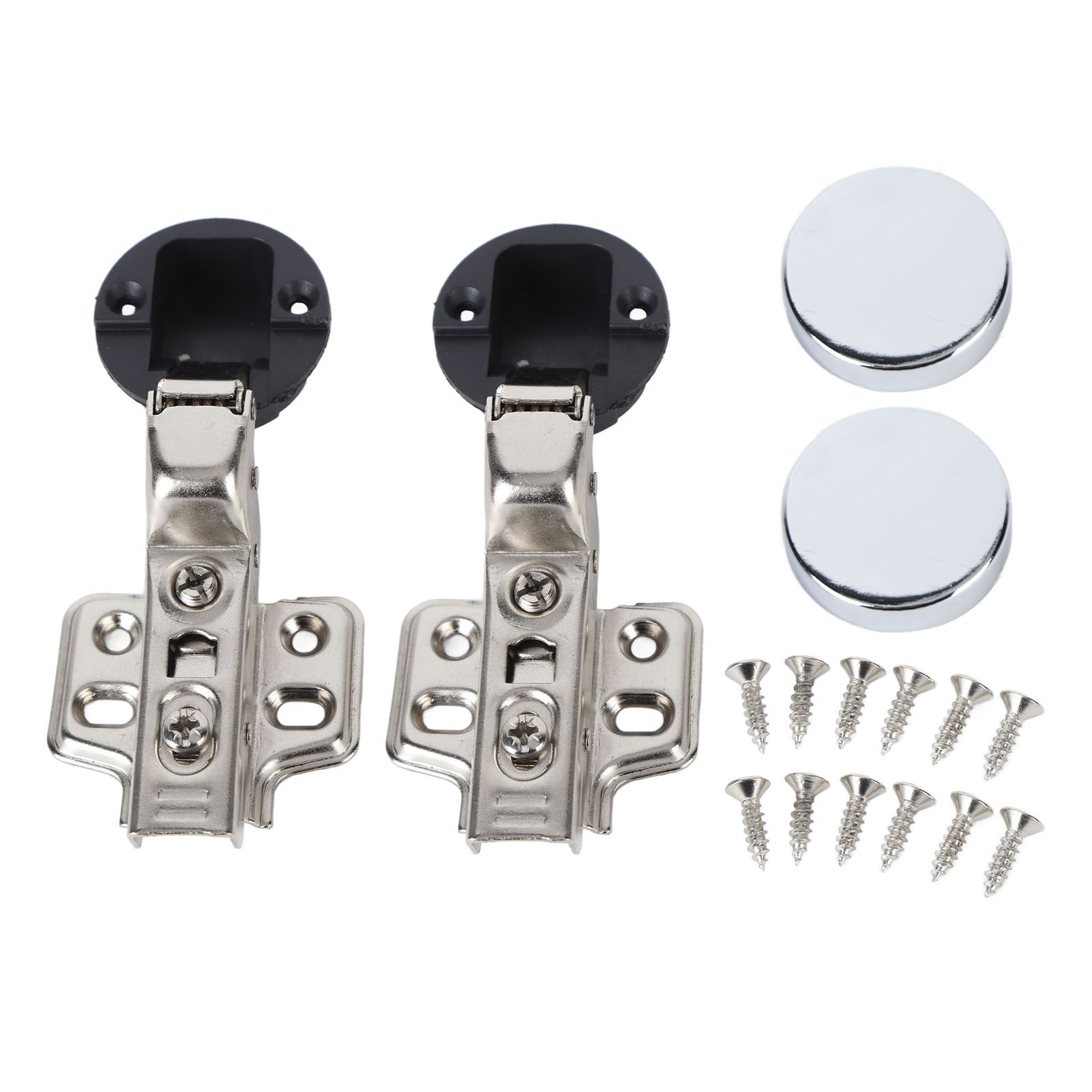 2Set Stainless Steel 201 Cabinet Glass Door Hinge 35 Cup Glass Door Damping Buffer Hinge Large Bend Insert - Image 1