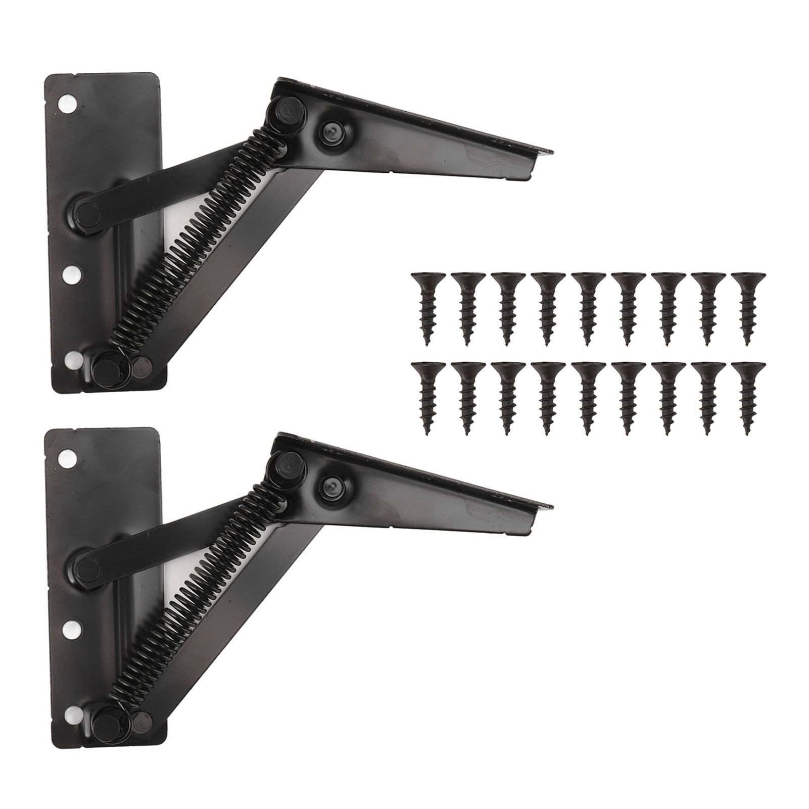 80 Degrees Shear Hinge Cold Rolled Steel Foldable Upturned Support Hinge for Cabinet Doors Bed Sofa - Image 1