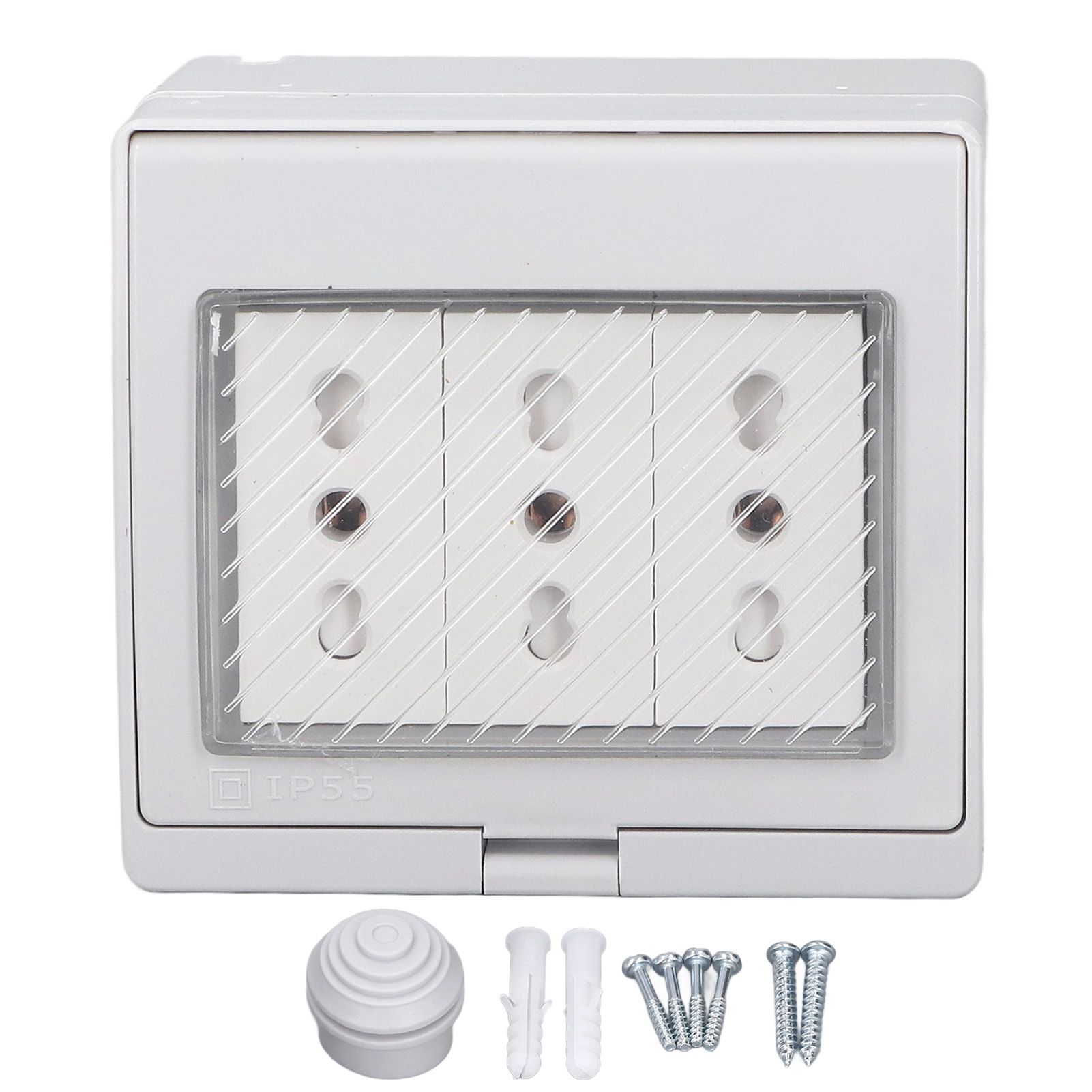 Waterproof Wall Socket IP55 Dustproof Flame Retardant Housing 3 Port Wall Outlet for Outdoor Italian Plug 110‑250V - Image 1