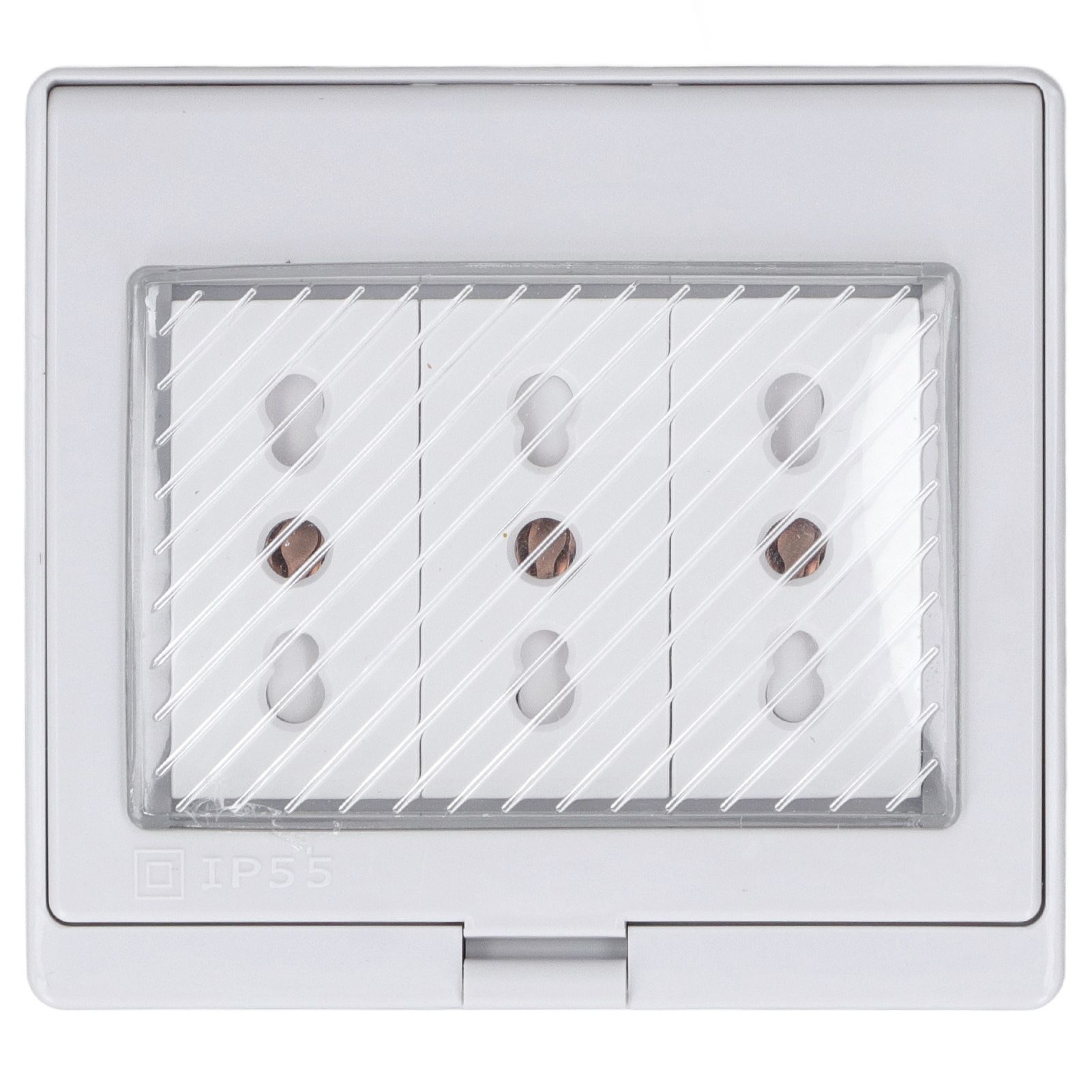 Waterproof Wall Socket IP55 Dustproof Flame Retardant Housing 3 Port Wall Outlet for Outdoor Italian Plug 110‑250V - Image 4