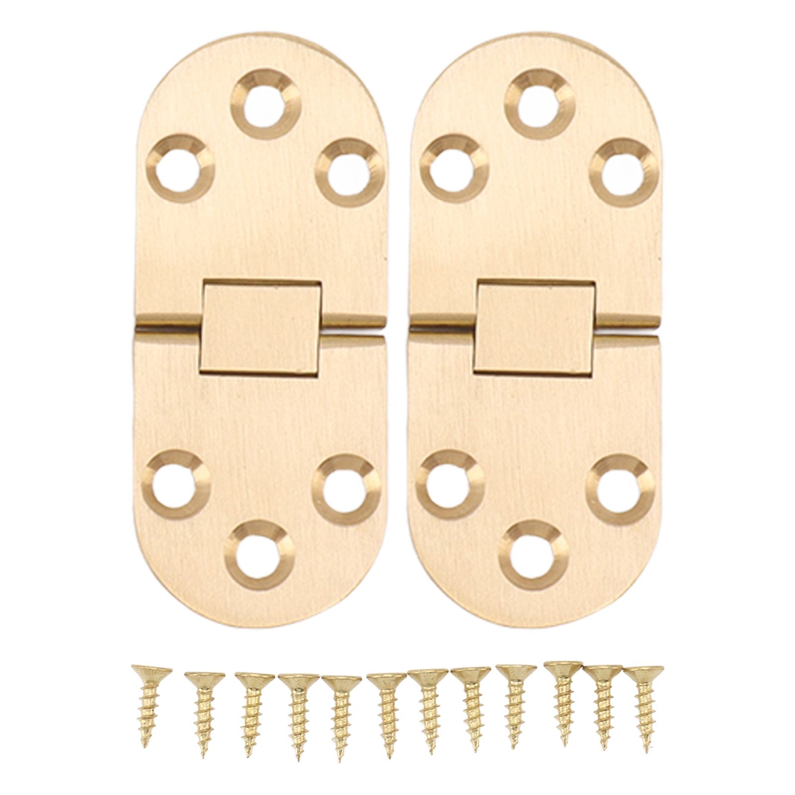 2 Sets Folding Flip Top Hinge Rustproof Round Edge 180 Degree Brass Flap Hinge with Screws for Folding Table Sewing Machine 2.5mm/0.10in - Image 1