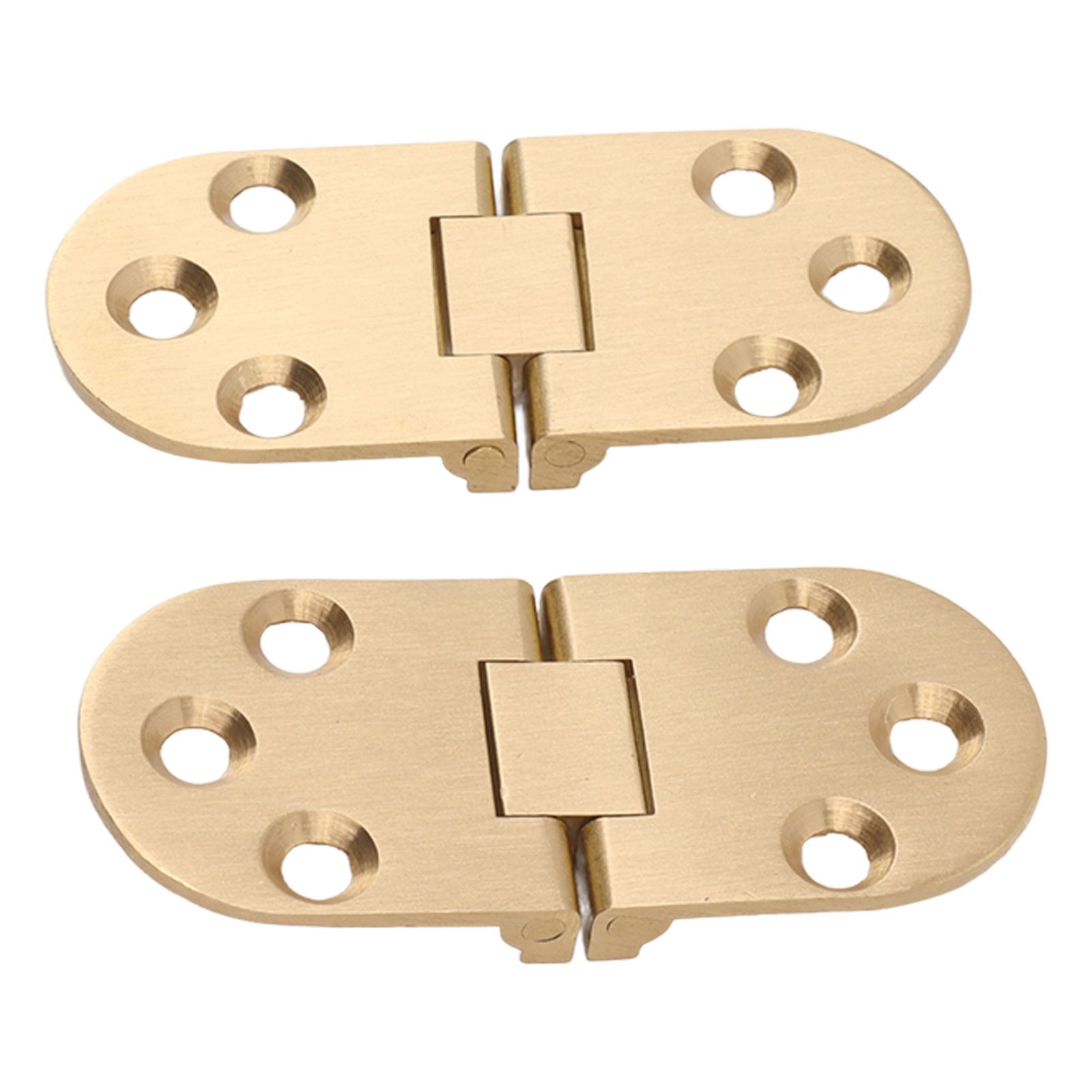 2 Sets Folding Flip Top Hinge Rustproof Round Edge 180 Degree Brass Flap Hinge with Screws for Folding Table Sewing Machine 2.5mm/0.10in - Image 3