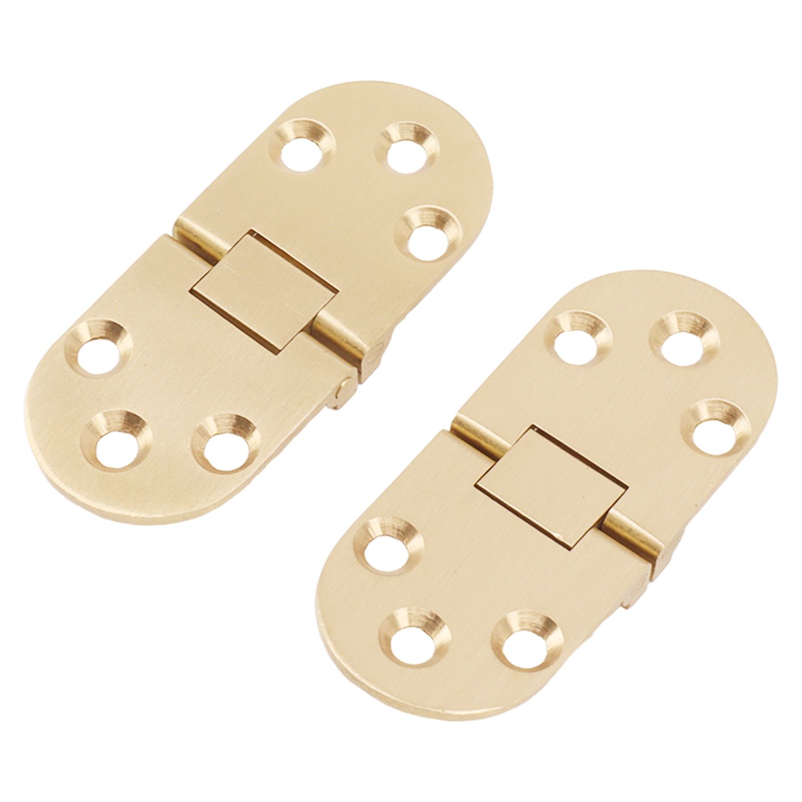 2 Sets Folding Flip Top Hinge Rustproof Round Edge 180 Degree Brass Flap Hinge with Screws for Folding Table Sewing Machine 2.5mm/0.10in - Image 4