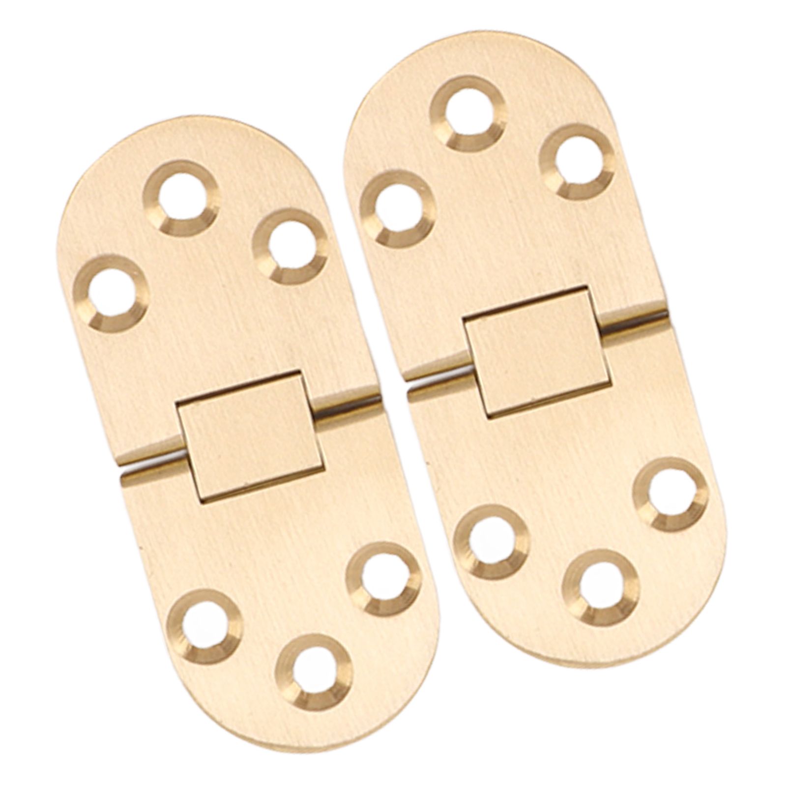 2 Sets Folding Flip Top Hinge Rustproof Round Edge 180 Degree Brass Flap Hinge with Screws for Folding Table Sewing Machine 2.5mm/0.10in - Image 5