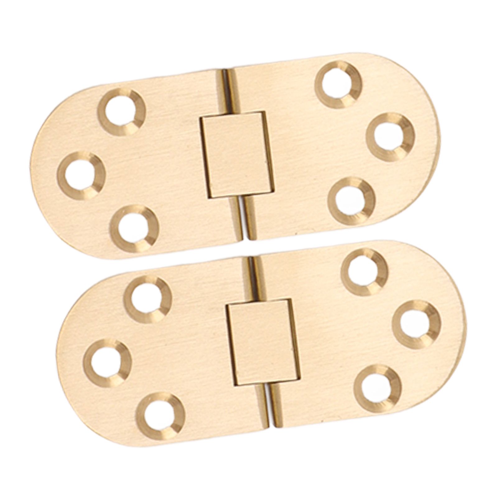 2 Sets Folding Flip Top Hinge Rustproof Round Edge 180 Degree Brass Flap Hinge with Screws for Folding Table Sewing Machine 2.5mm/0.10in - Image 8