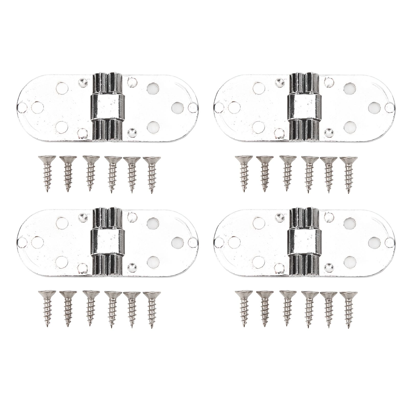 4 Sets 180 Degree Flap Hinge 0.09in Thickness Metal Folding Flip Top Hinge for Folding Table Sewing Machine Bright Chrome - Image 1