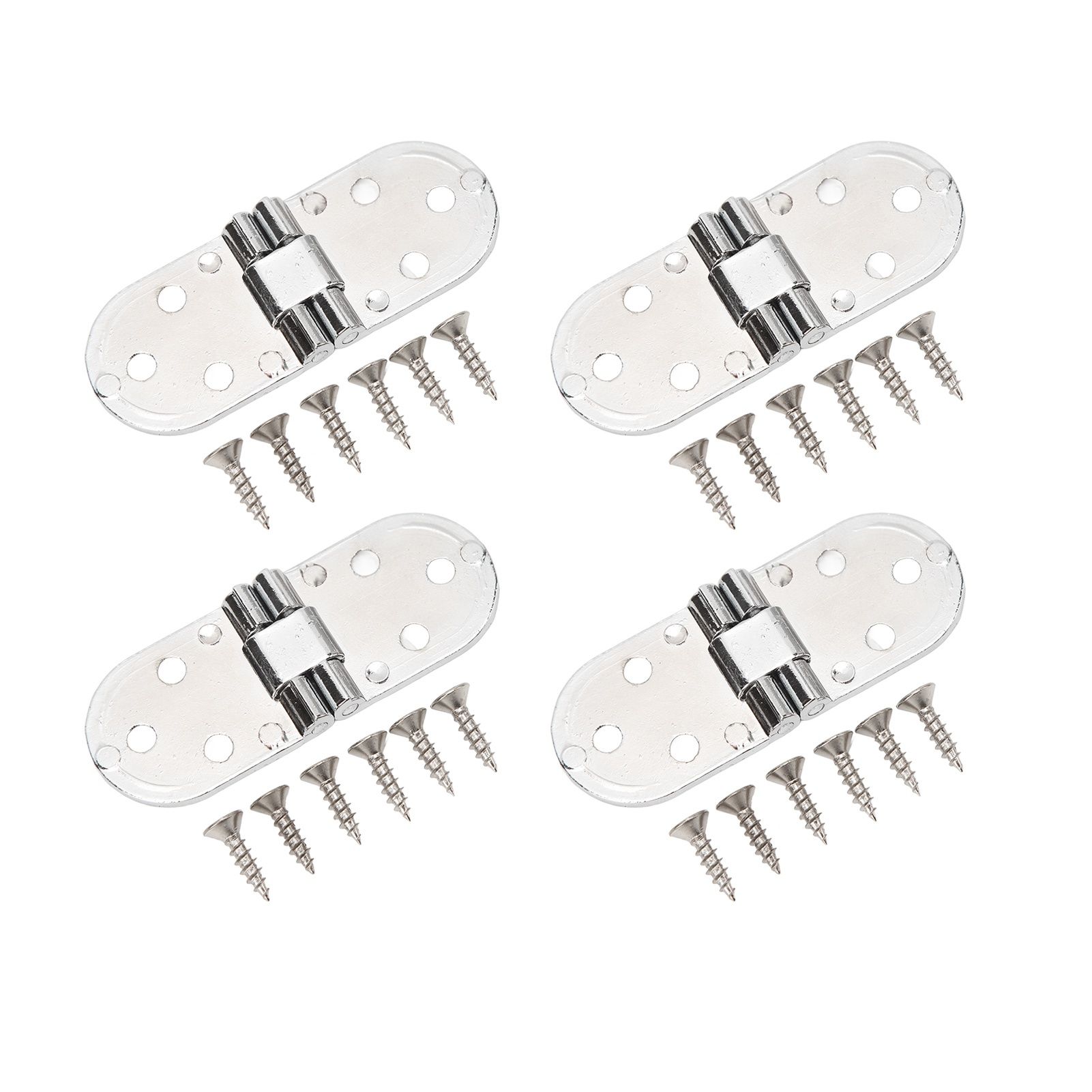 4 Sets 180 Degree Flap Hinge 0.09in Thickness Metal Folding Flip Top Hinge for Folding Table Sewing Machine Bright Chrome - Image 2