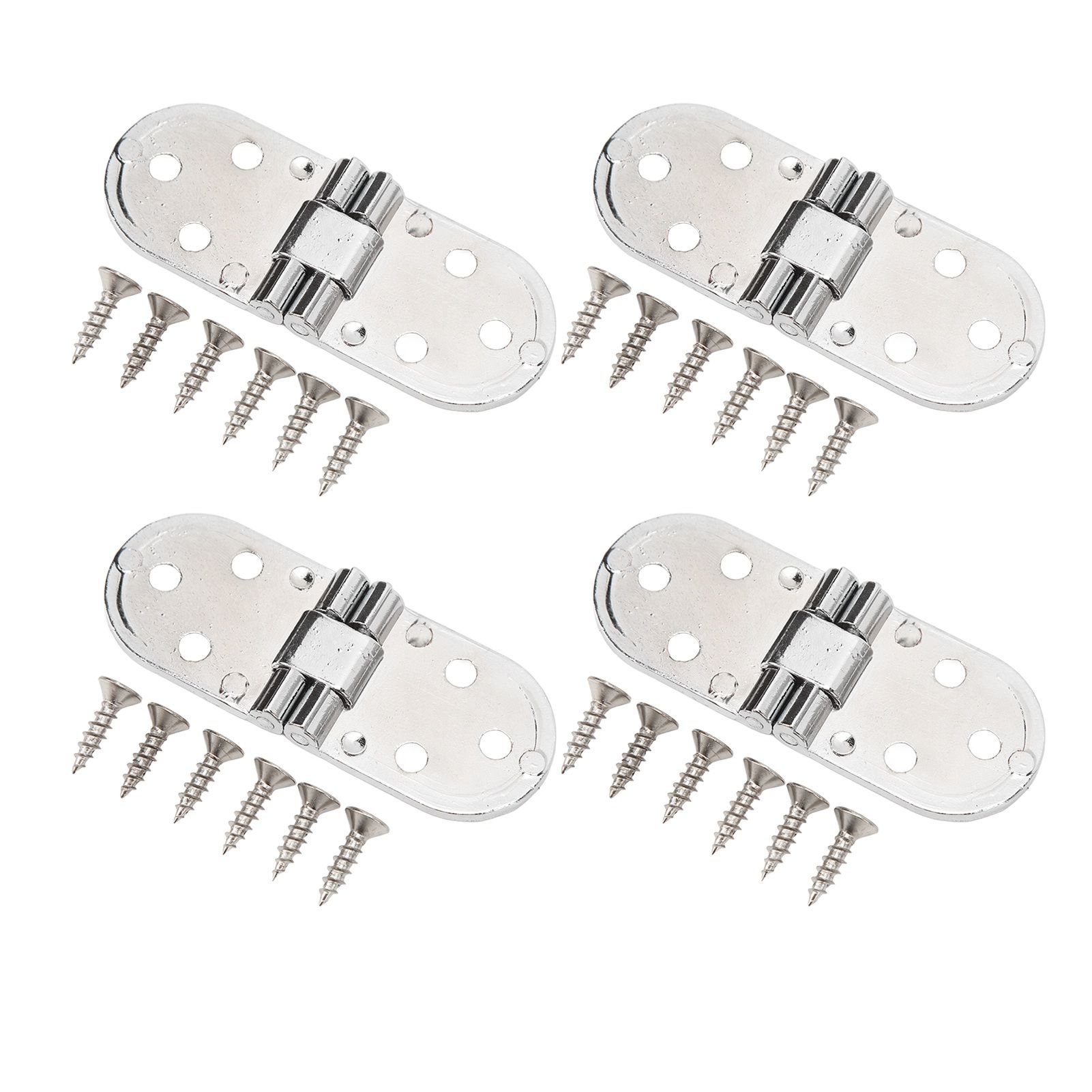 4 Sets 180 Degree Flap Hinge 0.09in Thickness Metal Folding Flip Top Hinge for Folding Table Sewing Machine Bright Chrome - Image 3