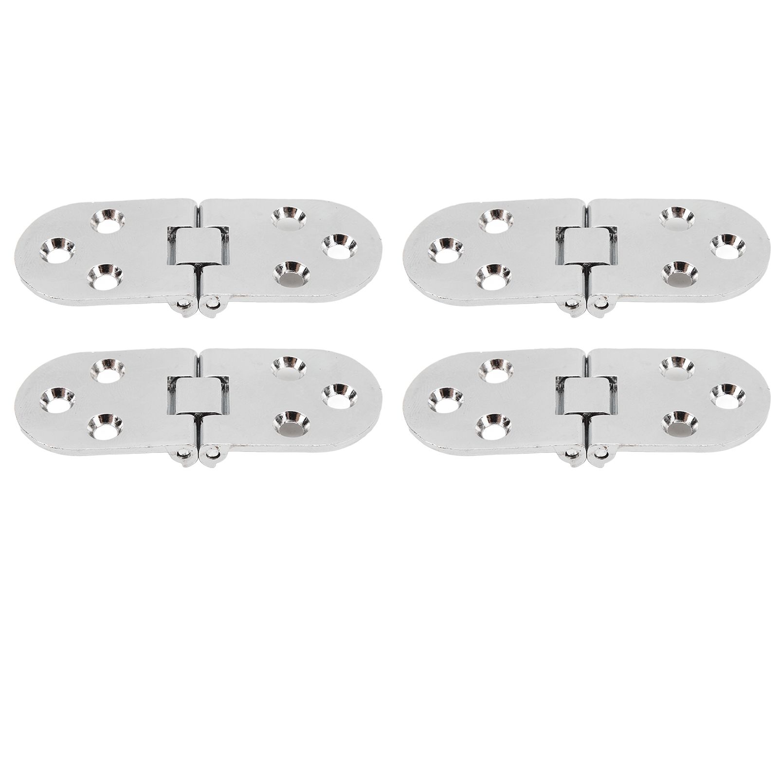 4 Sets 180 Degree Flap Hinge 0.09in Thickness Metal Folding Flip Top Hinge for Folding Table Sewing Machine Bright Chrome - Image 4