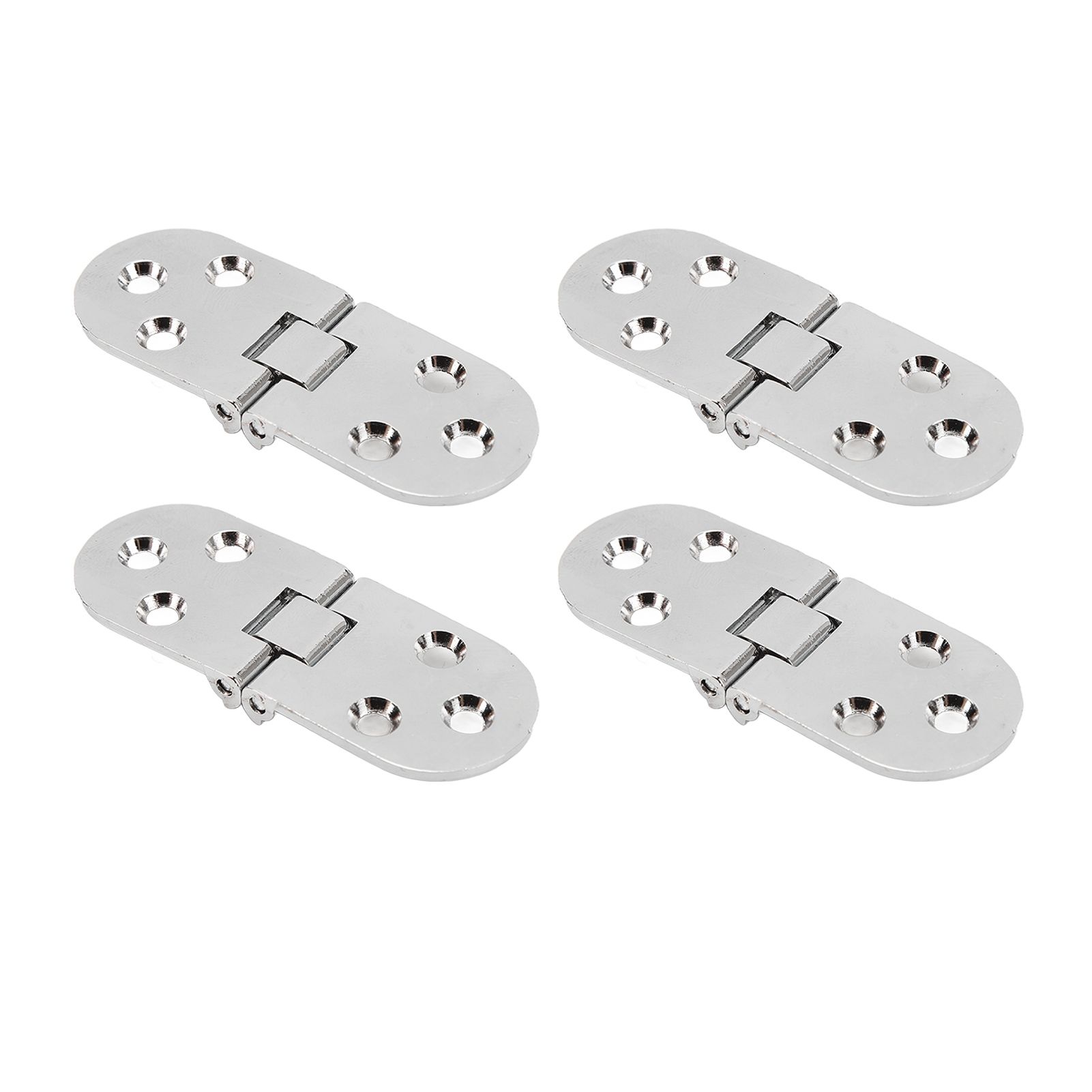 4 Sets 180 Degree Flap Hinge 0.09in Thickness Metal Folding Flip Top Hinge for Folding Table Sewing Machine Bright Chrome - Image 5