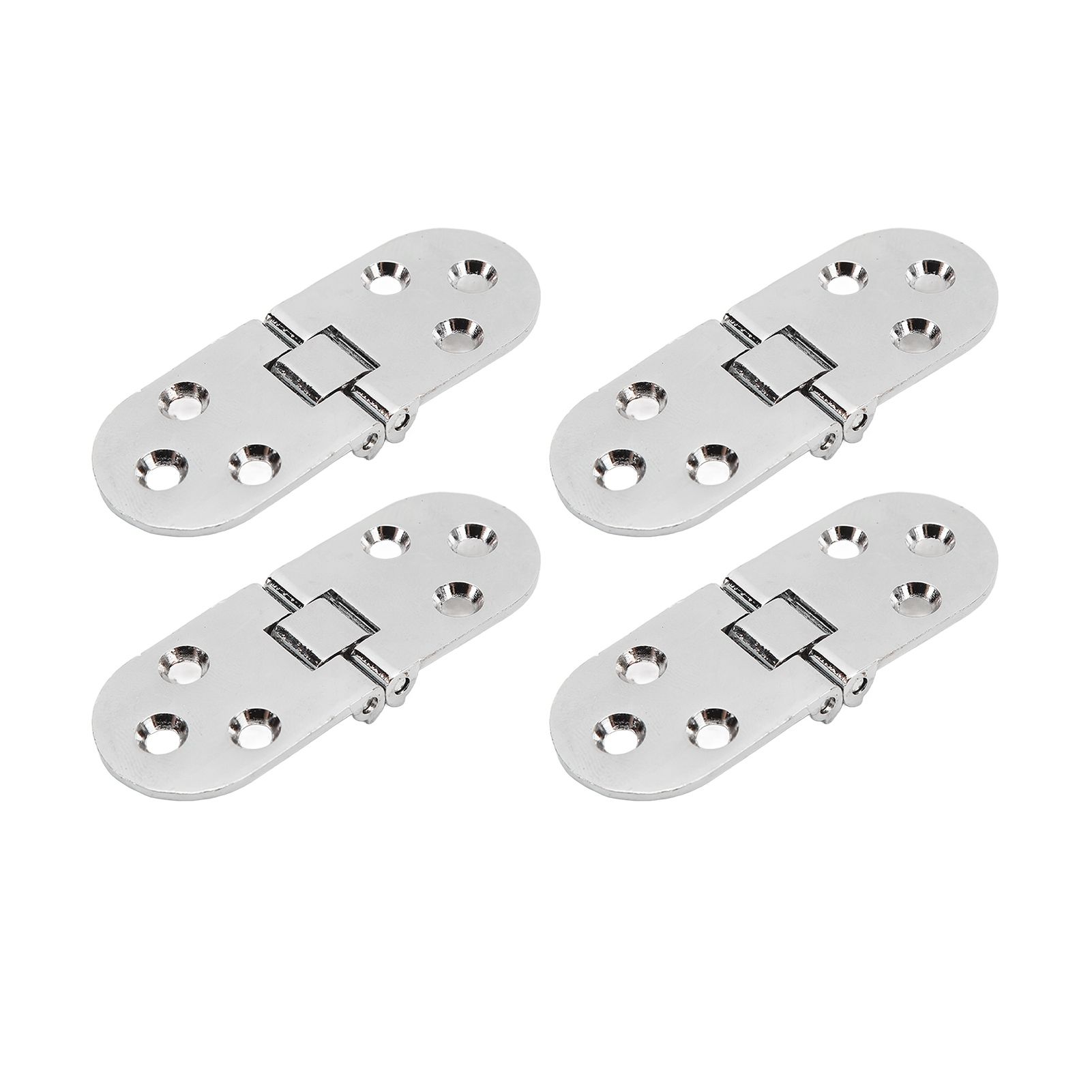 4 Sets 180 Degree Flap Hinge 0.09in Thickness Metal Folding Flip Top Hinge for Folding Table Sewing Machine Bright Chrome - Image 6