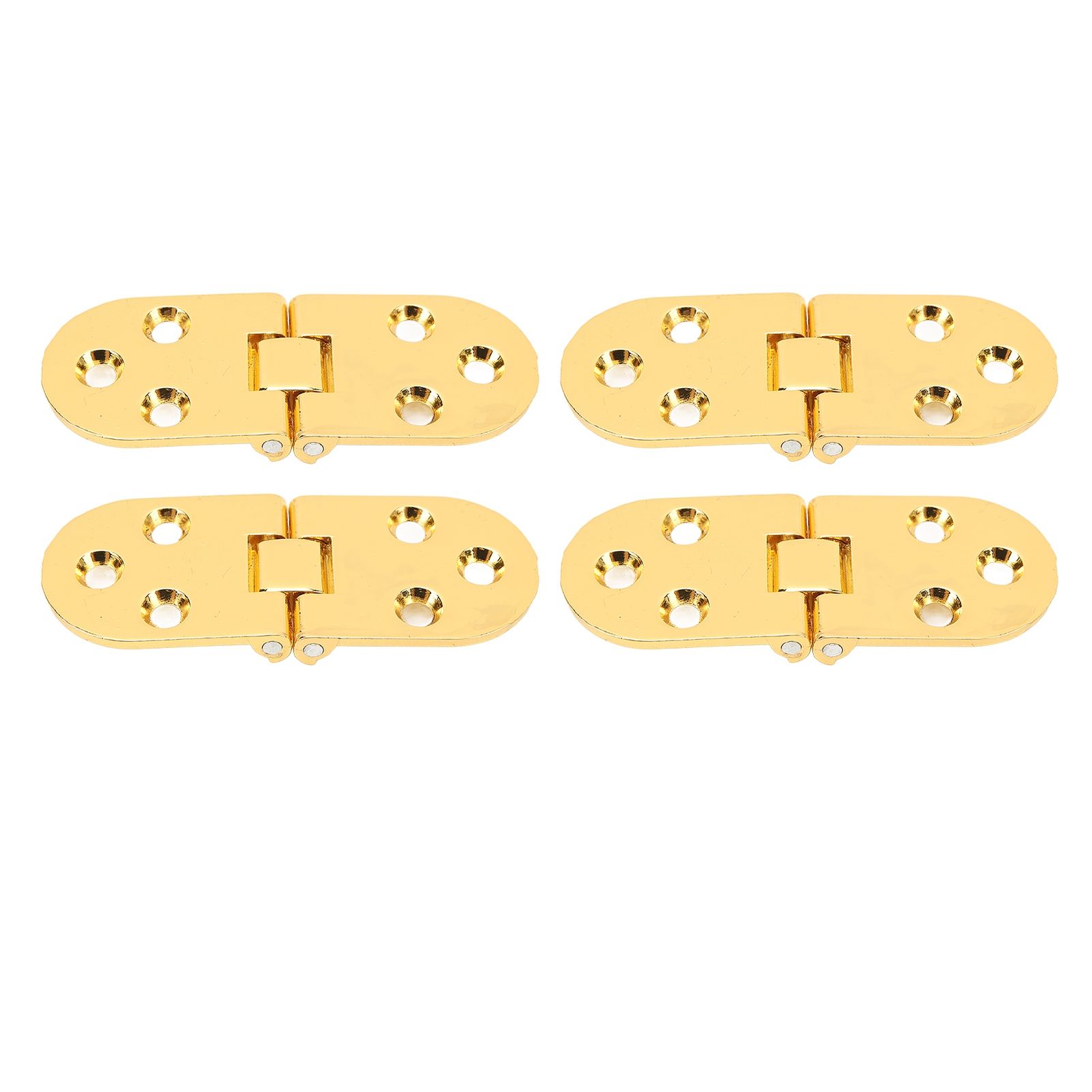 4 Sets 180 Degree Flap Hinge 0.09in Thickness Metal Folding Flip Top Hinge for Folding Table Sewing Machine Bright Gold - Image 4