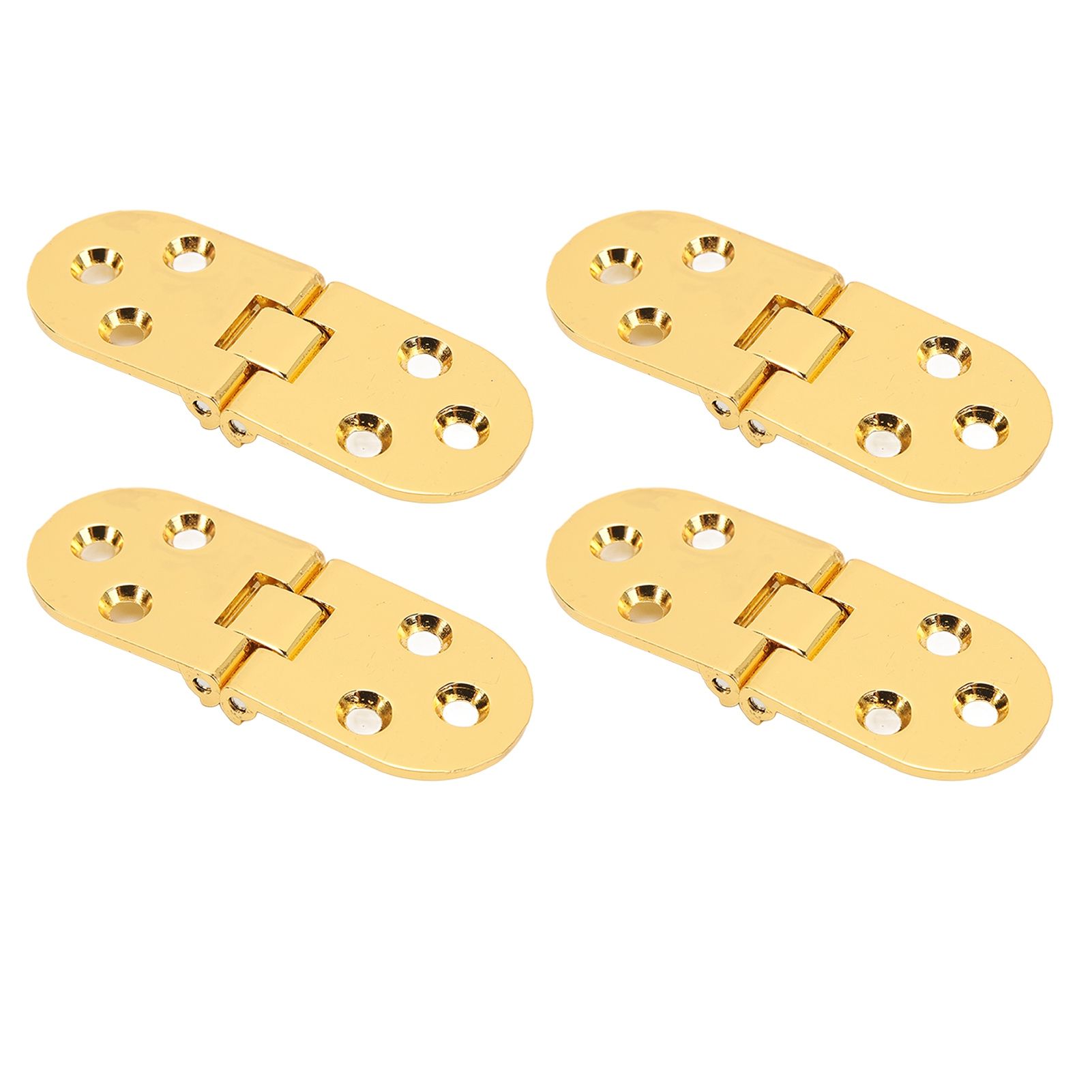 4 Sets 180 Degree Flap Hinge 0.09in Thickness Metal Folding Flip Top Hinge for Folding Table Sewing Machine Bright Gold - Image 5