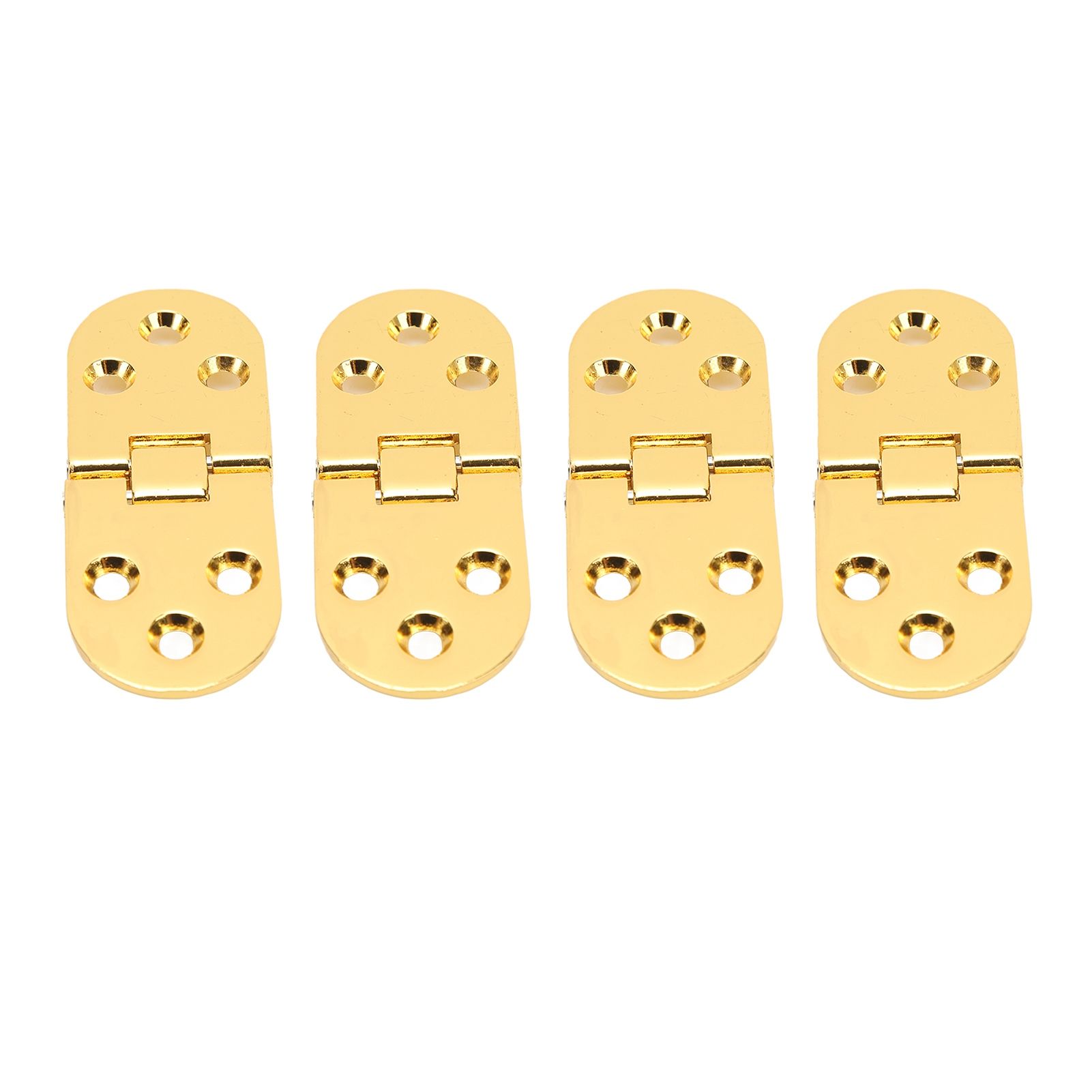 4 Sets 180 Degree Flap Hinge 0.09in Thickness Metal Folding Flip Top Hinge for Folding Table Sewing Machine Bright Gold - Image 6