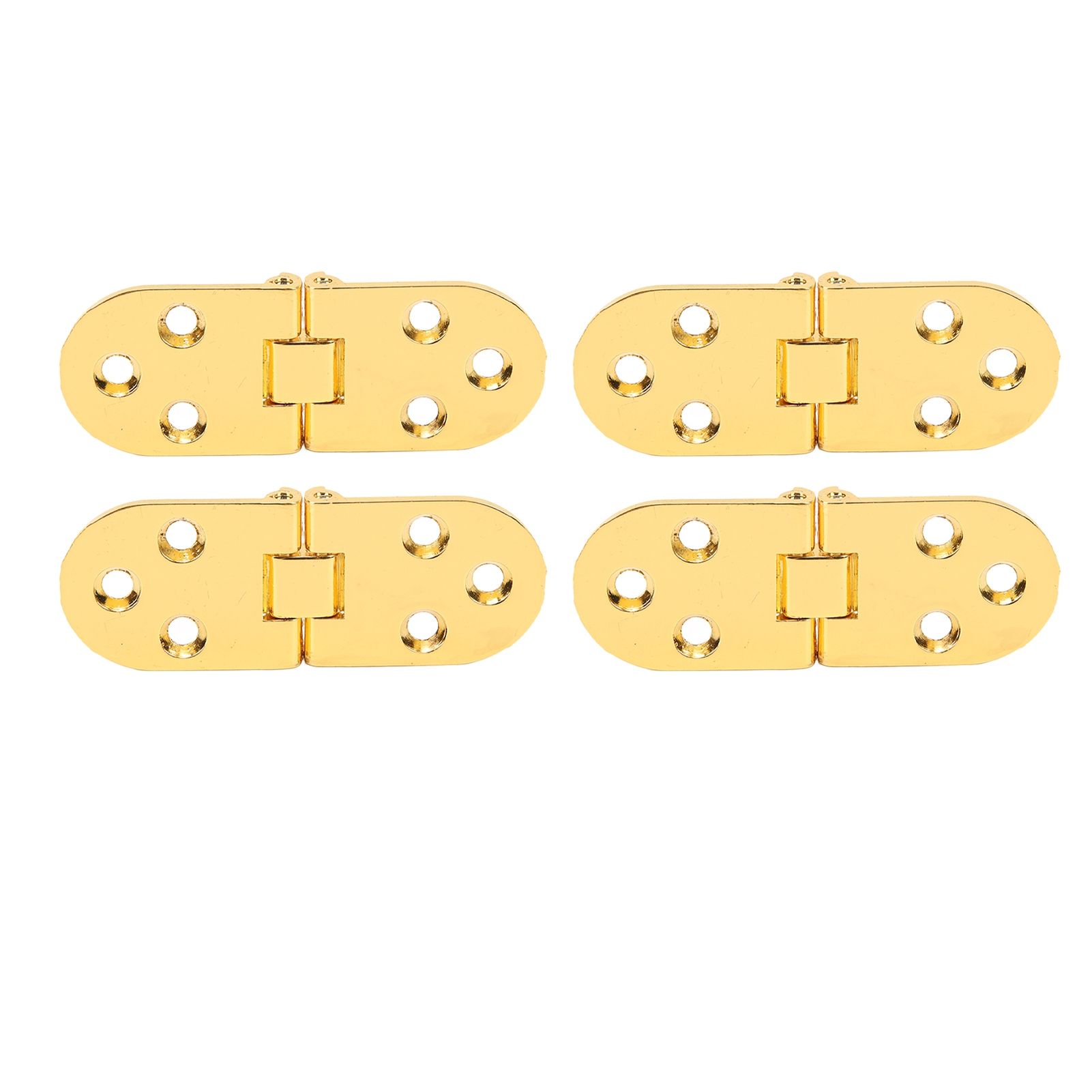 4 Sets 180 Degree Flap Hinge 0.09in Thickness Metal Folding Flip Top Hinge for Folding Table Sewing Machine Bright Gold - Image 8