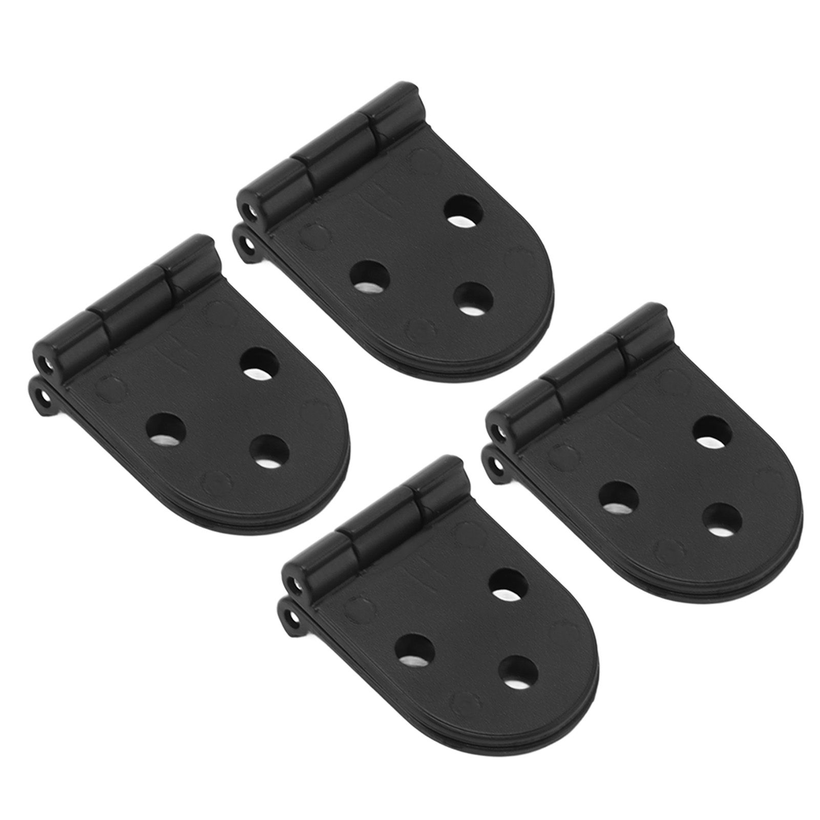 4 Set Round Edge Hinge 180 Degree Painted Black Zinc Alloy Cabinet Hardware for Door with Screw - Image 2