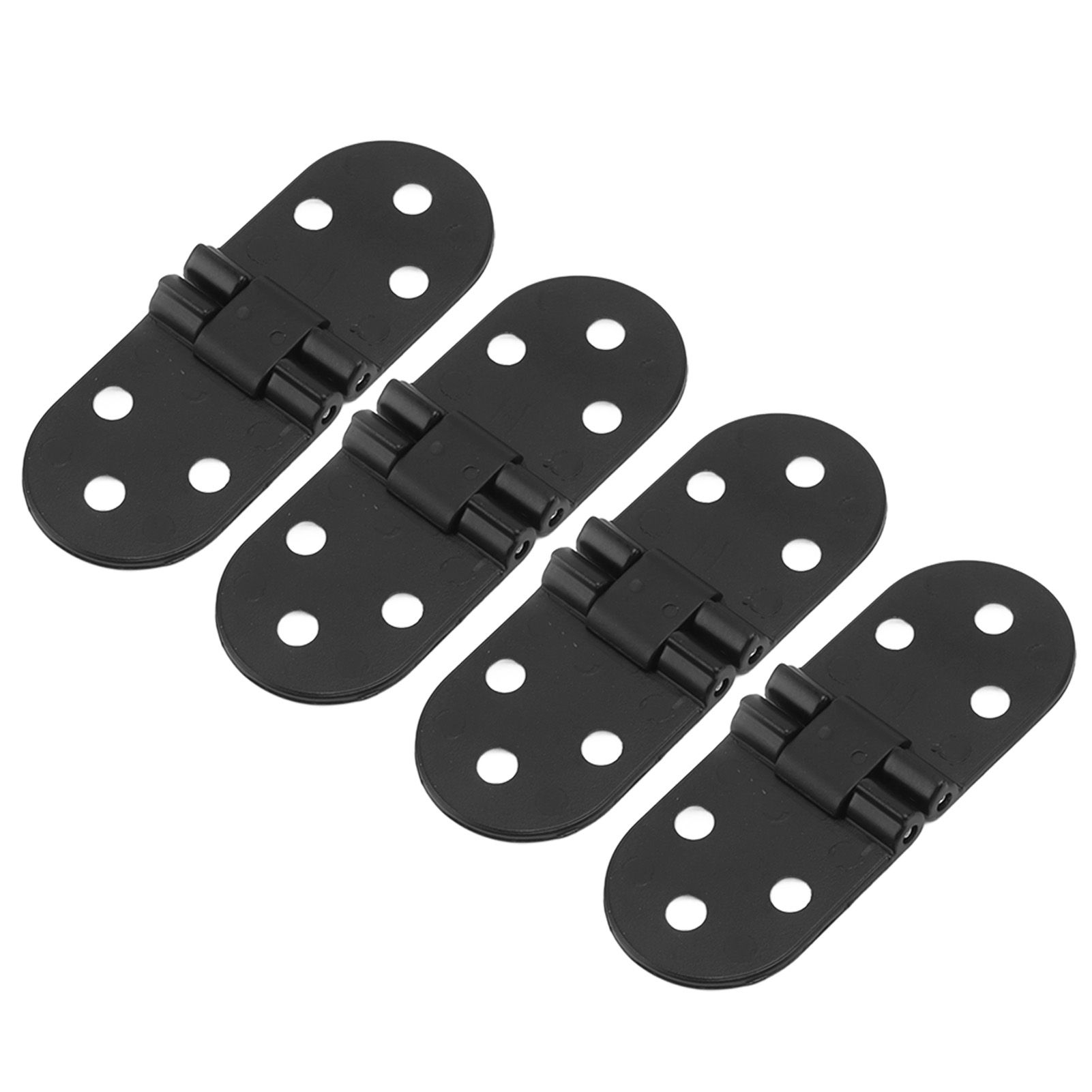 4 Set Round Edge Hinge 180 Degree Painted Black Zinc Alloy Cabinet Hardware for Door with Screw - Image 3