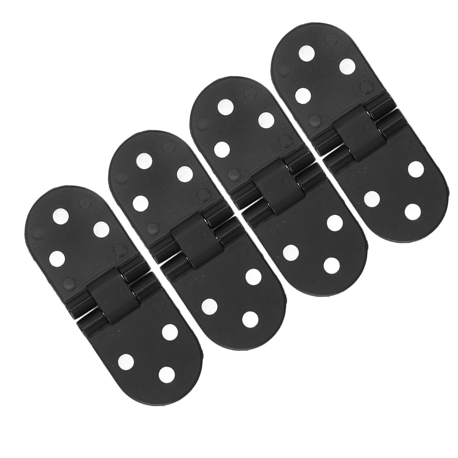 4 Set Round Edge Hinge 180 Degree Painted Black Zinc Alloy Cabinet Hardware for Door with Screw - Image 4