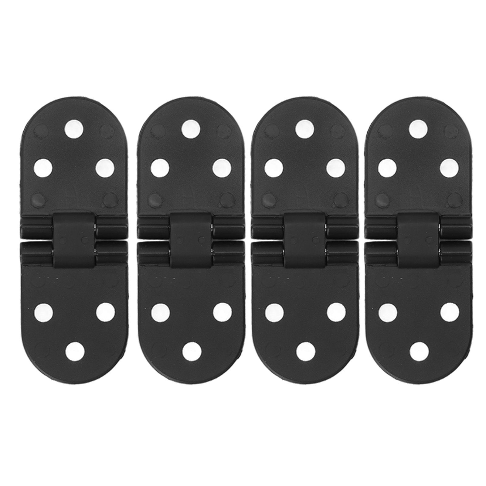 4 Set Round Edge Hinge 180 Degree Painted Black Zinc Alloy Cabinet Hardware for Door with Screw - Image 5
