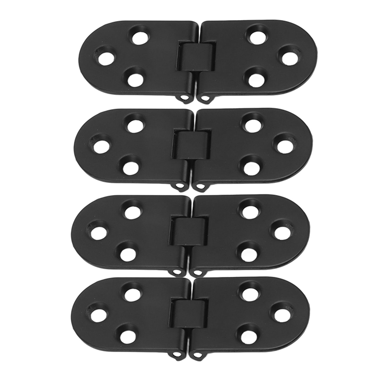 4 Set Round Edge Hinge 180 Degree Painted Black Zinc Alloy Cabinet Hardware for Door with Screw - Image 6